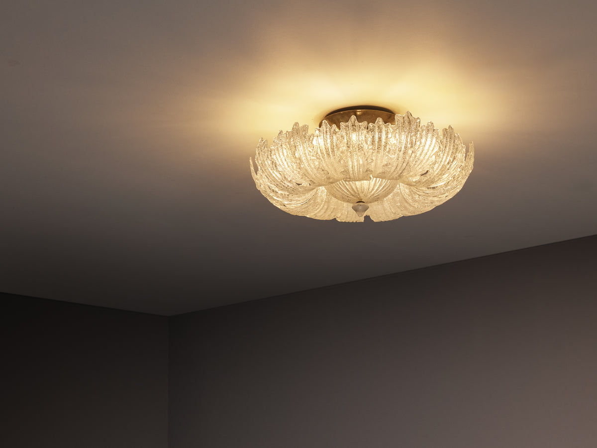 Barovier & Toso Crystal Glass Flush Mount Lighting Morentz