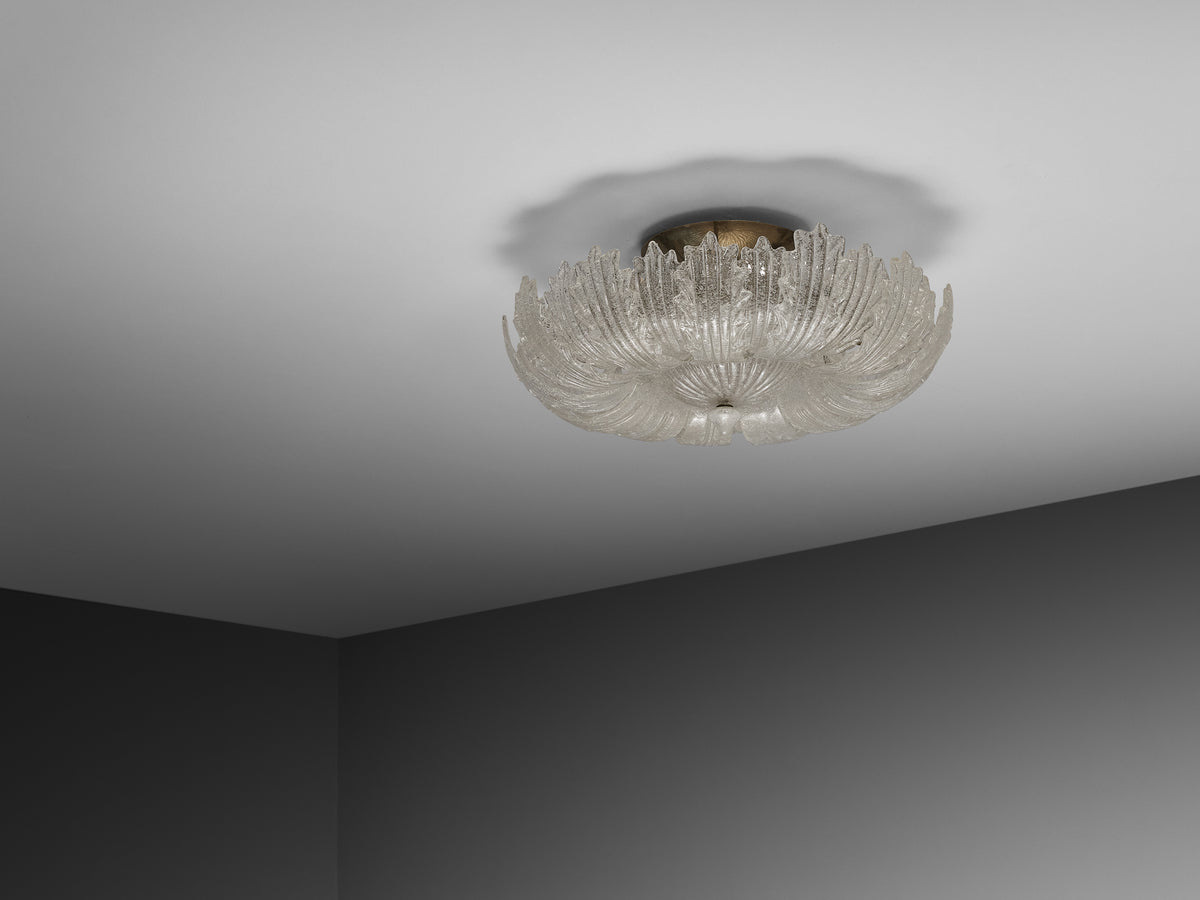 Barovier & Toso Crystal Glass Flush Mount Lighting Morentz