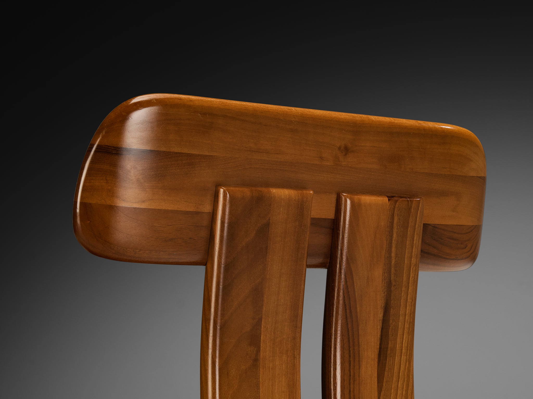 Mario Marenco for Mobil Girgi Set of Six 'Sapporo' Dining Chairs in Walnut Seating Morentz