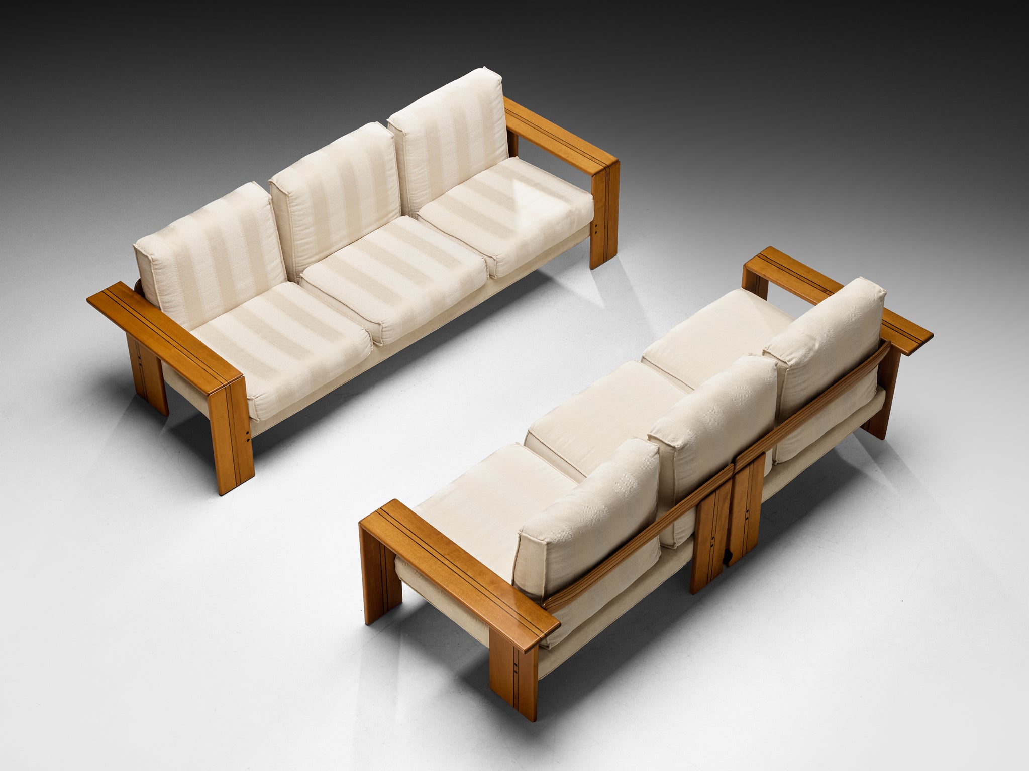 Afra & Tobia Scarpa for Maxalto Pair of 'Artona' Sofas in Walnut Seating Morentz