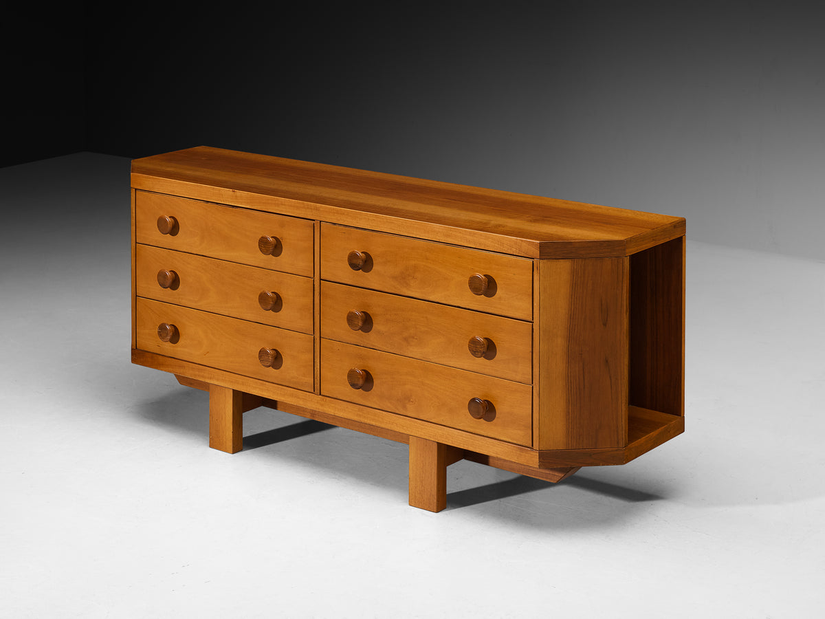 Italian Sideboard in Walnut with Open Side Compartments Case pieces and storage cabinets Morentz