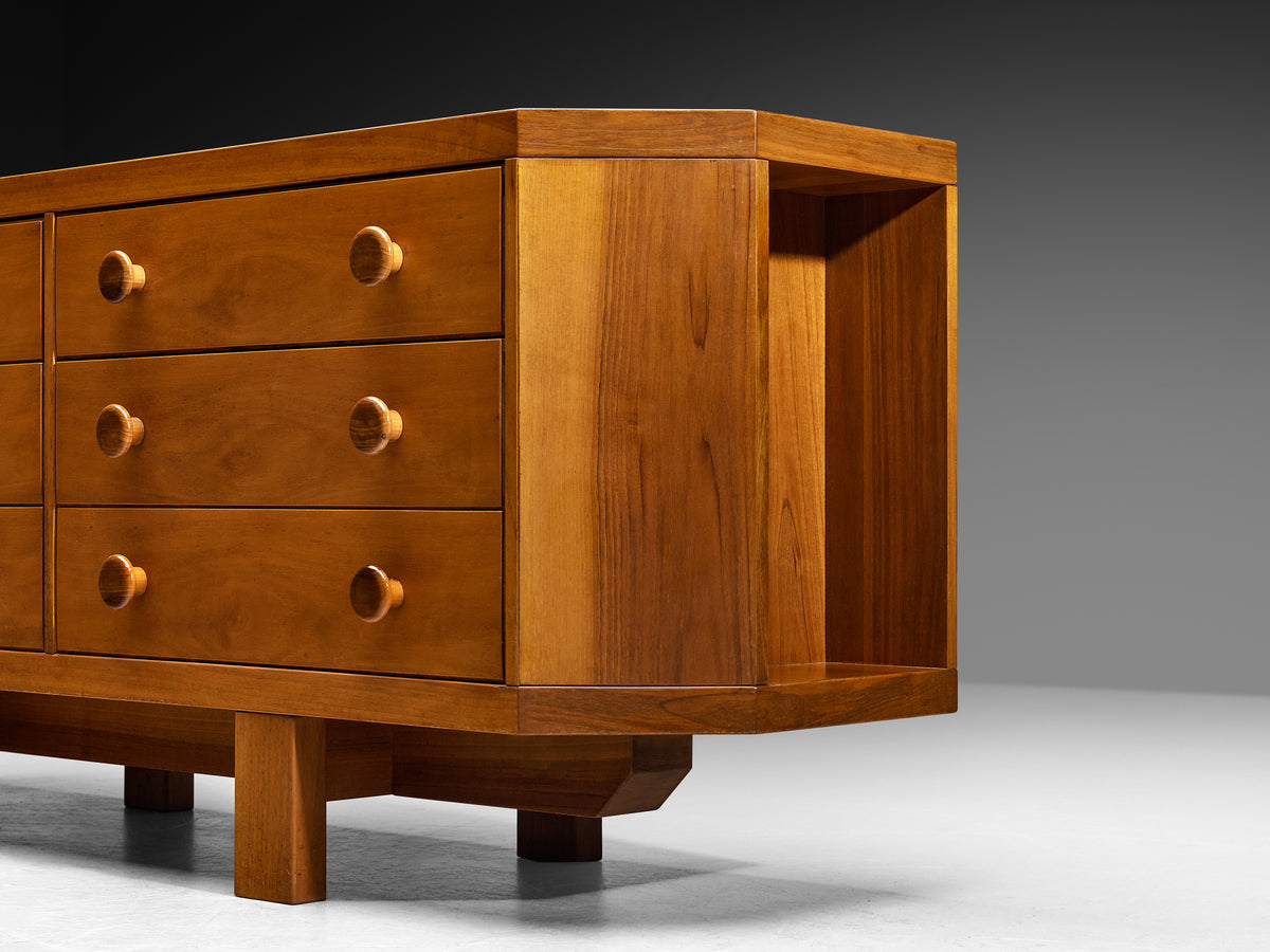 Italian Sideboard in Walnut with Open Side Compartments Case pieces and storage cabinets Morentz