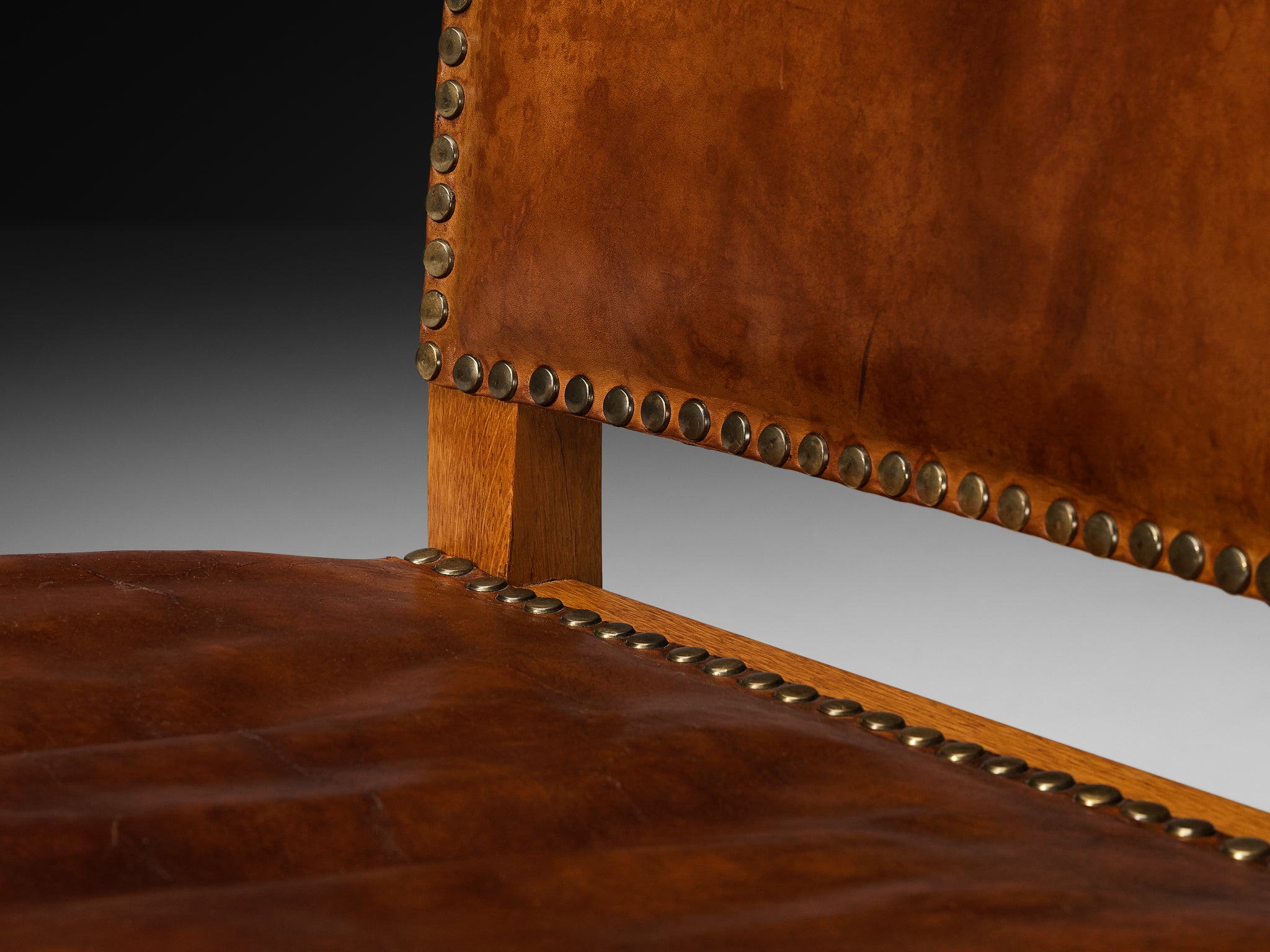 Jacob Kjaer Set of Eight Dining Chairs in Oak and Leather 1930s Seating Morentz