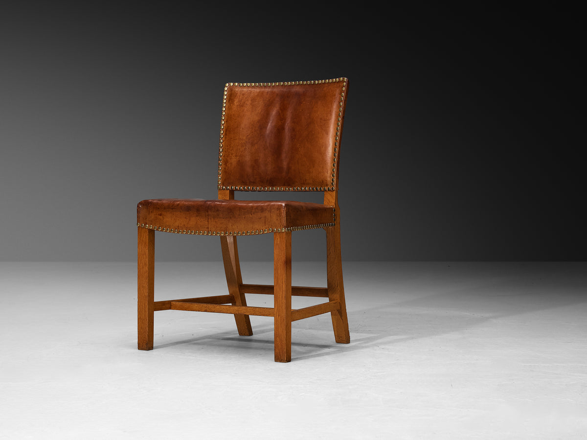 Jacob Kjaer Set of Eight Dining Chairs in Oak and Leather 1930s Seating Morentz
