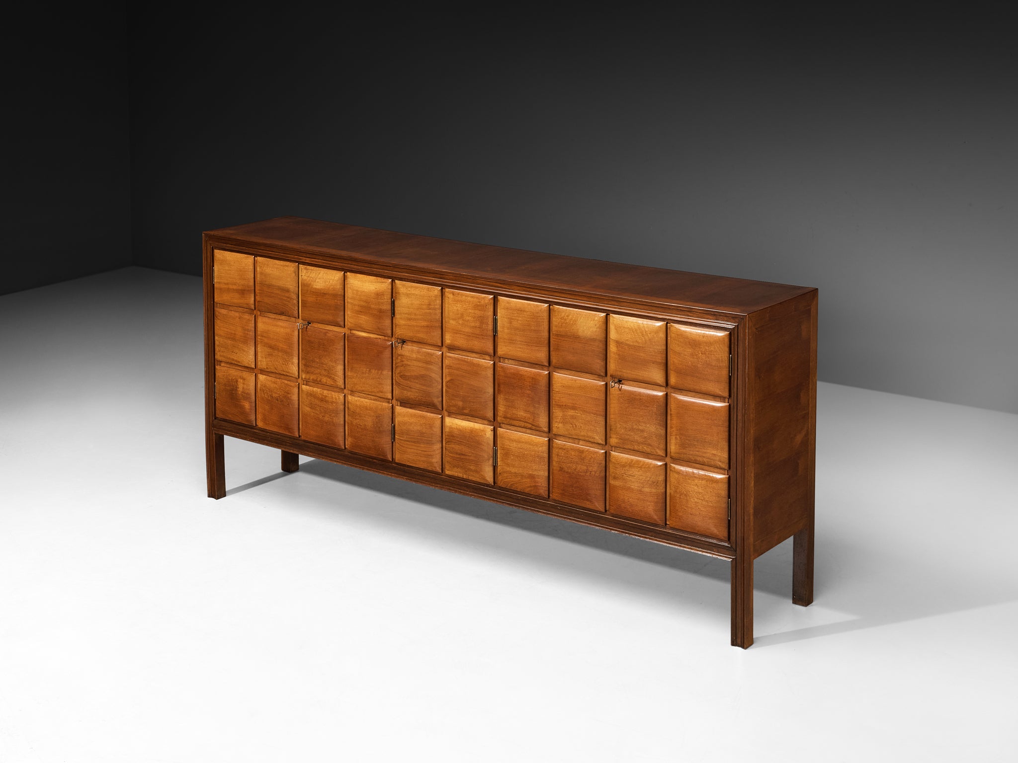 Rare Nikolaj Diulgheroff Italian Mid-Century Modern Sideboard in Walnut Case pieces and storage cabinets Morentz