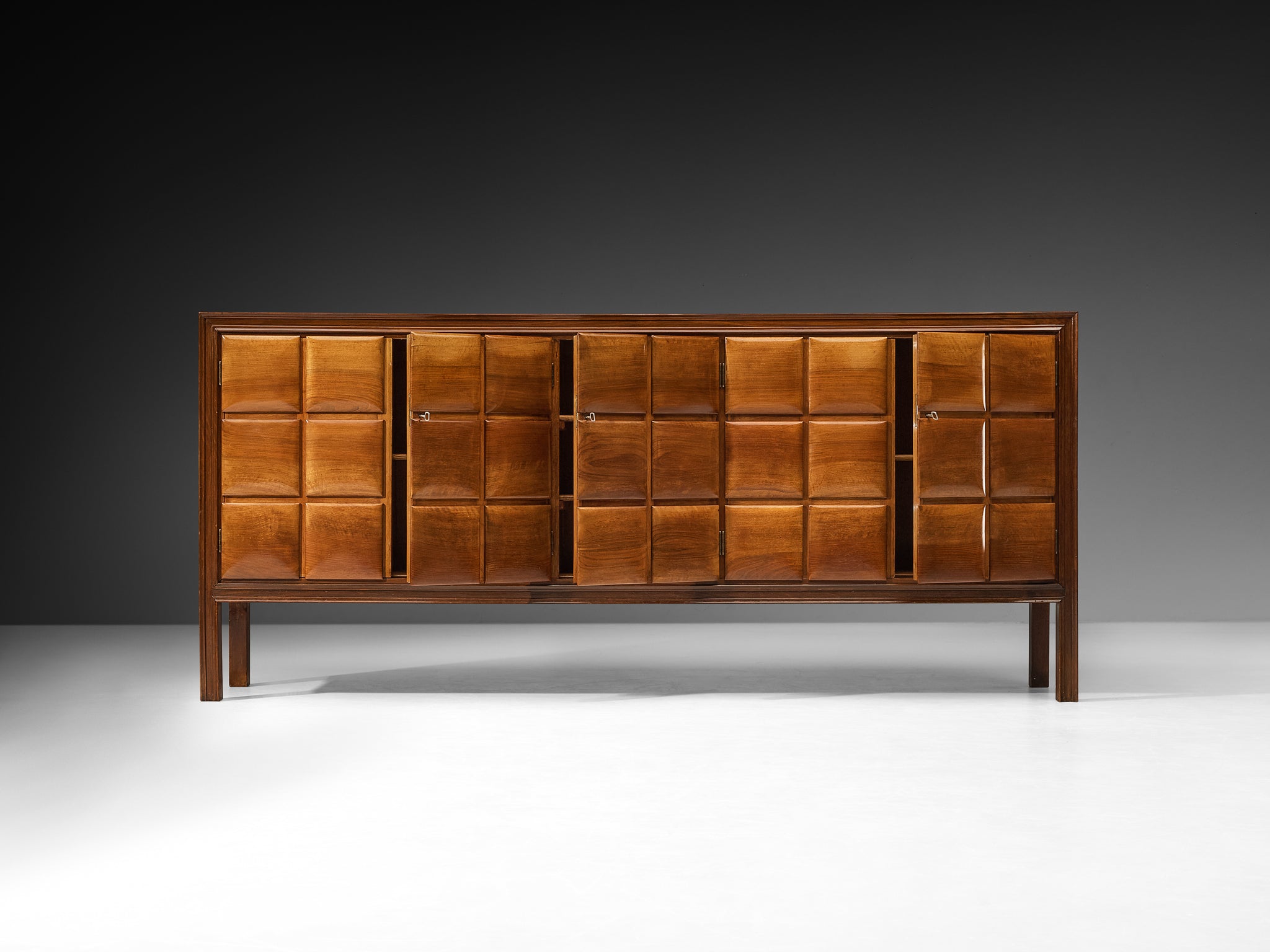 Rare Nikolaj Diulgheroff Italian Mid-Century Modern Sideboard in Walnut Case pieces and storage cabinets Morentz