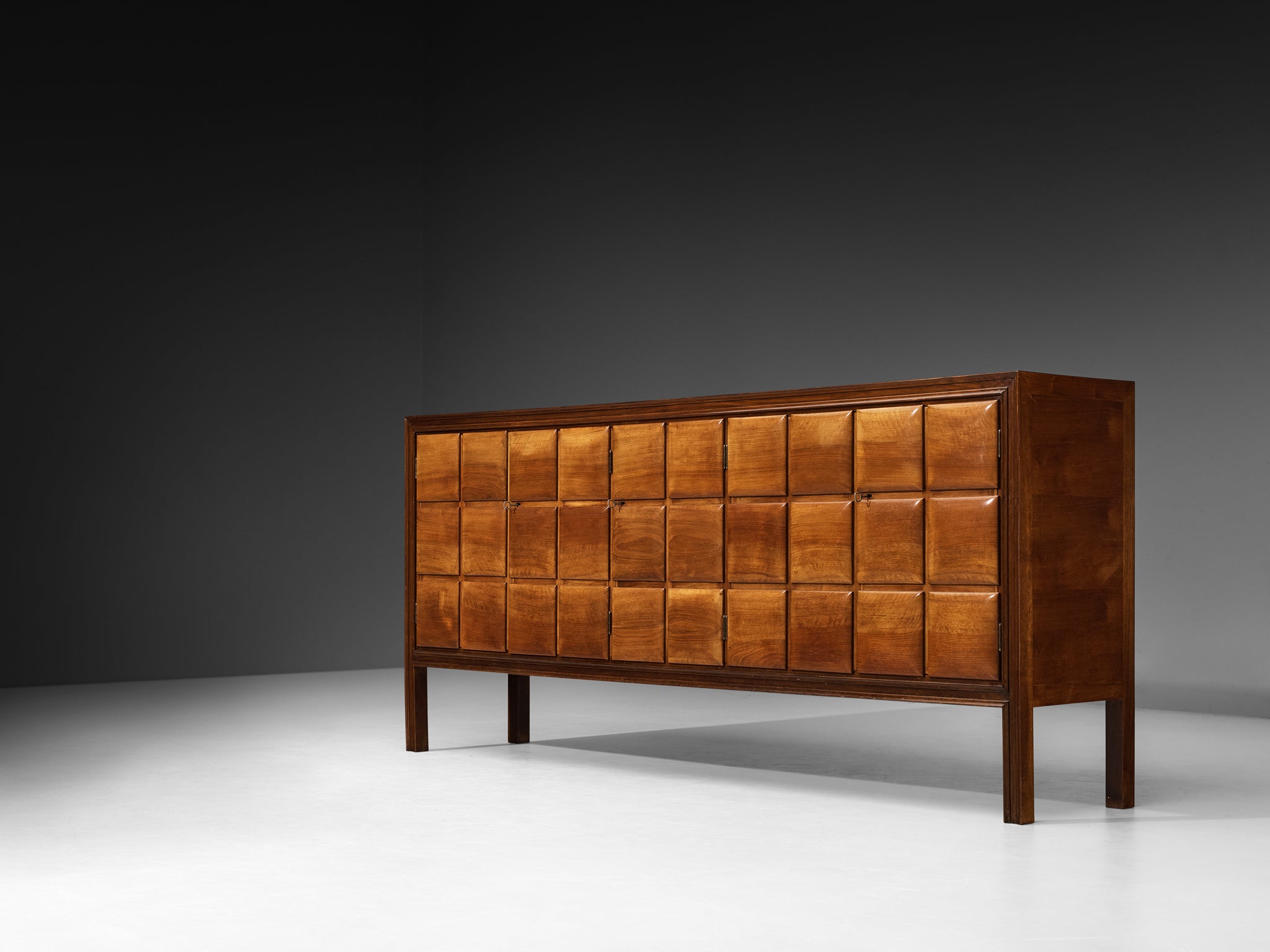 Rare Nikolaj Diulgheroff Italian Mid-Century Modern Sideboard in Walnut Case pieces and storage cabinets Morentz