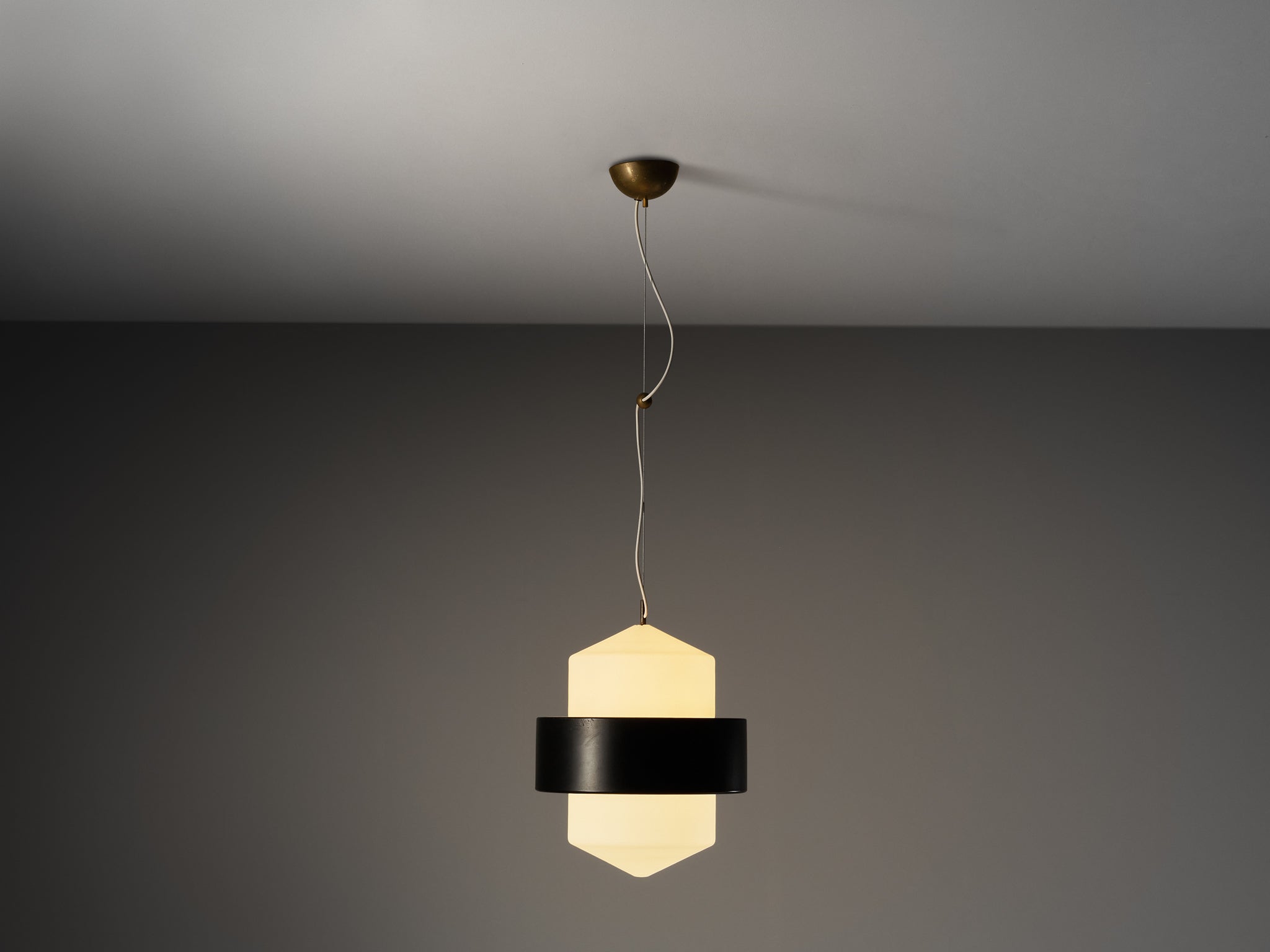 Rare Stilnovo Mid-Century Modern Pendant Lamp Lighting Morentz