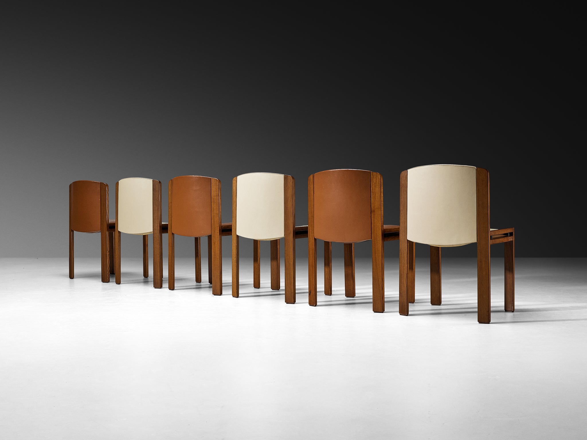 Joe Colombo for Pozzi Set of Ten '300' Dining Chairs in Ash Seating Morentz