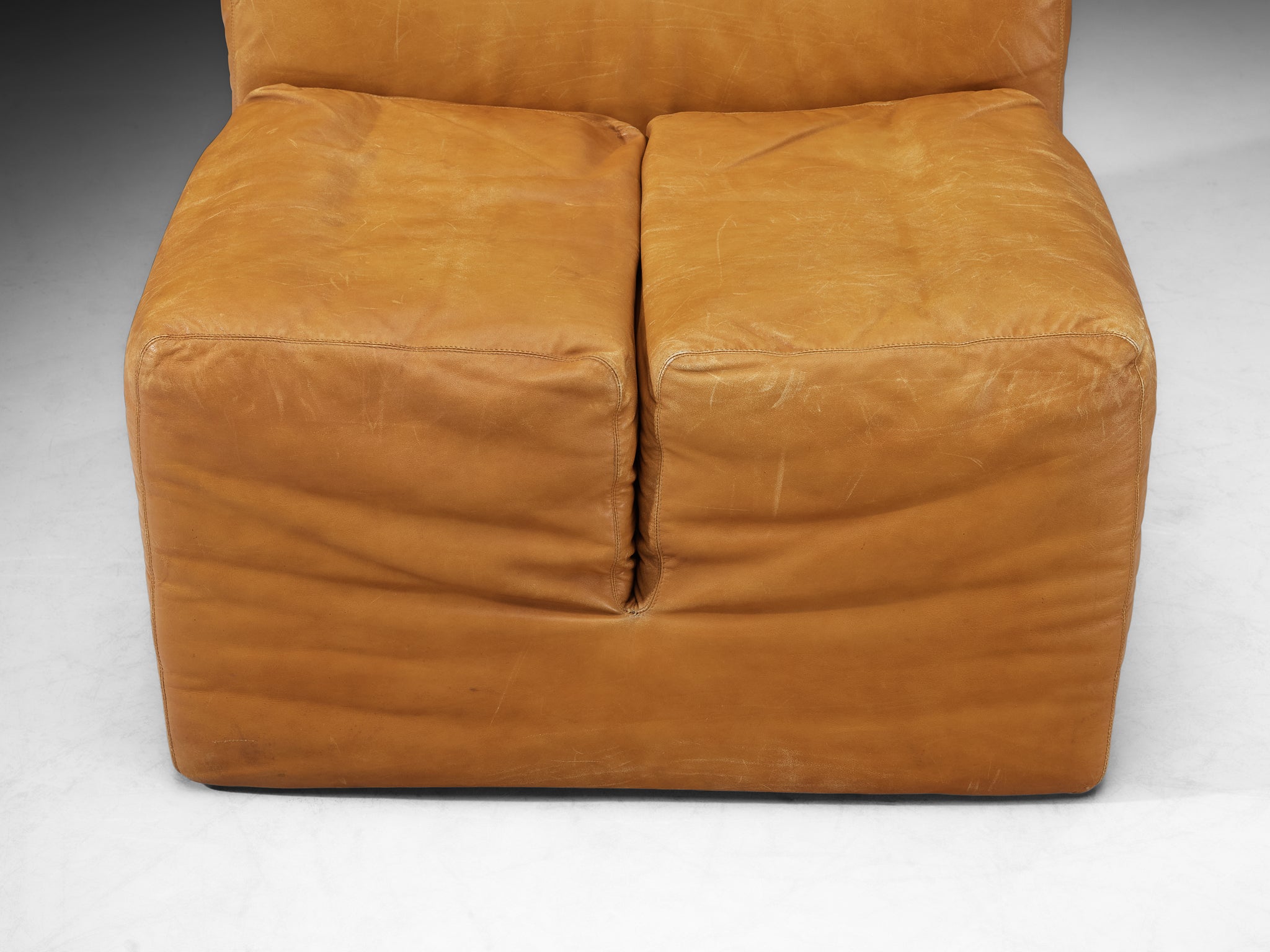 Gionathan de Pas, Donato D’Urbino & Paolo Lomazzi 'Ipercubo 200' 1970s Lounge Chairs in Leather Seating Morentz
