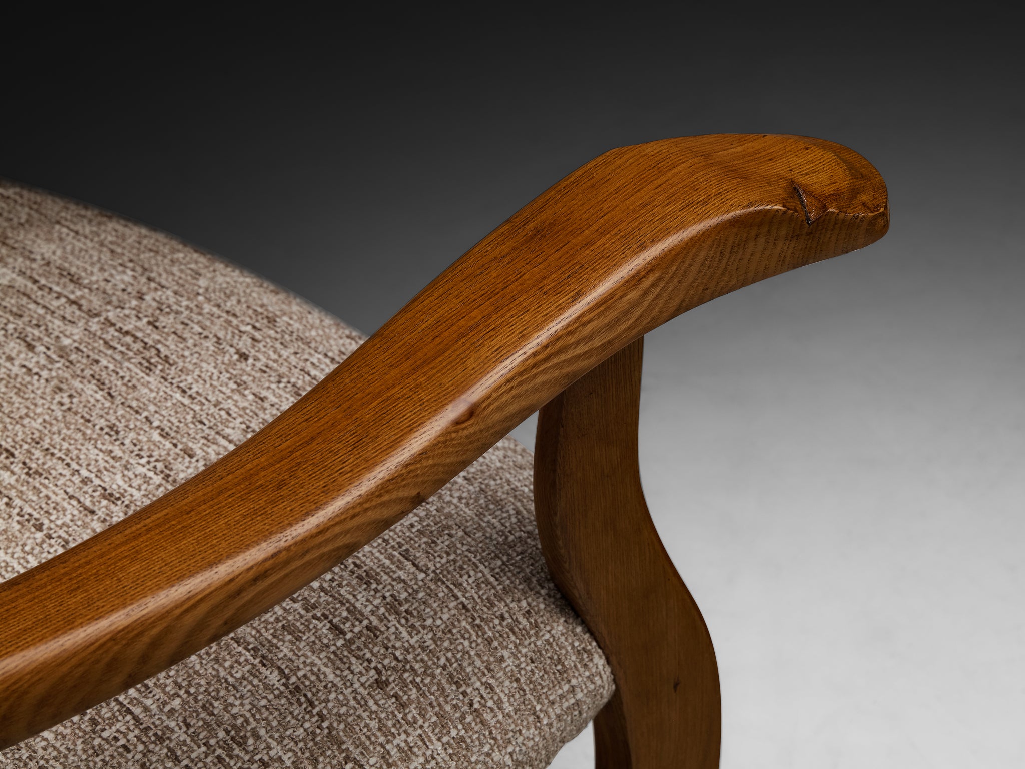 Pair of Rustic Modern Italian Armchairs in Chestnut Wood