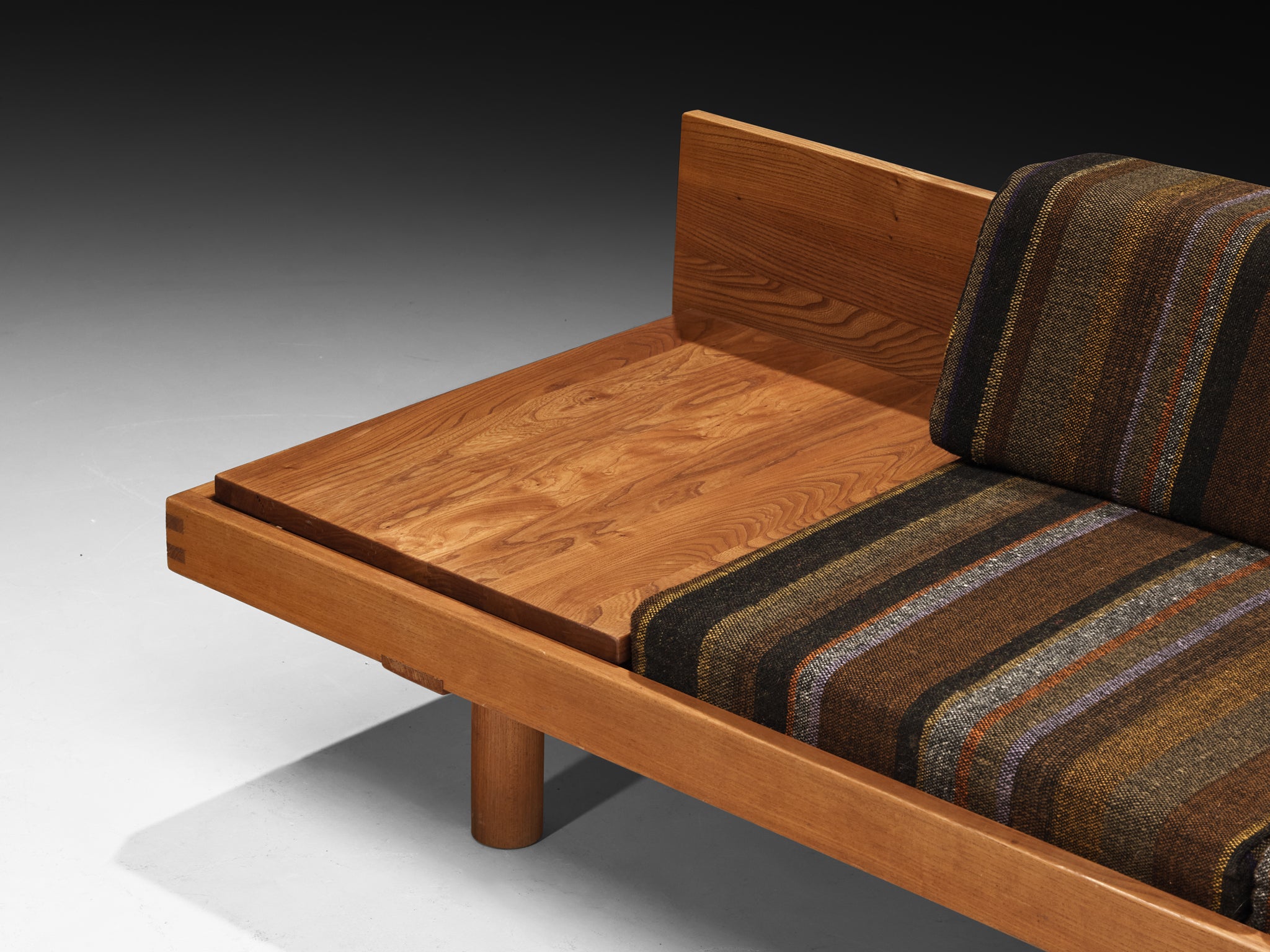Early Pierre Chapo 'L09L' Sofa or Bench in Solid Elm Seating Morentz