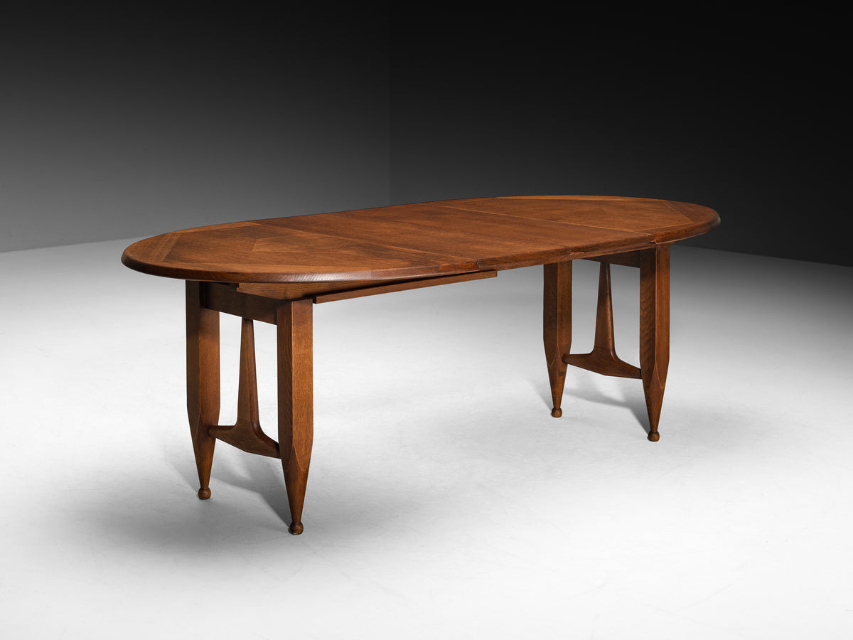 Guillerme & Chambron Oval Extendable Dining Table in Oak Tables Morentz
