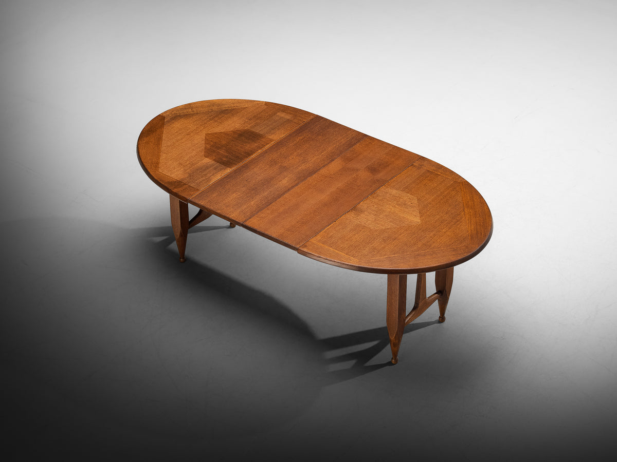 Guillerme & Chambron Oval Extendable Dining Table in Oak Tables Morentz