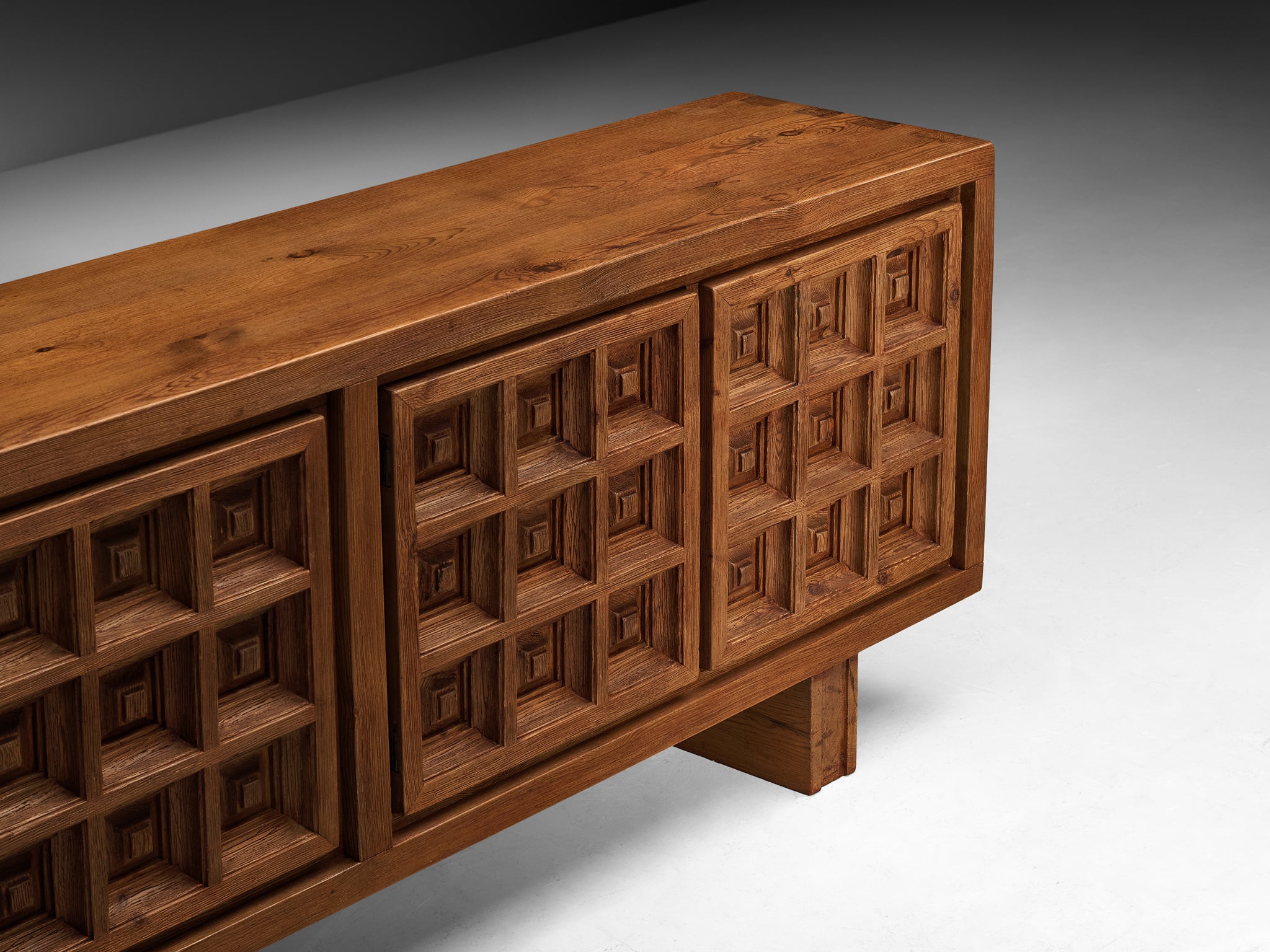 Biosca Spanish Brutalist Sideboard in Stained Pine
