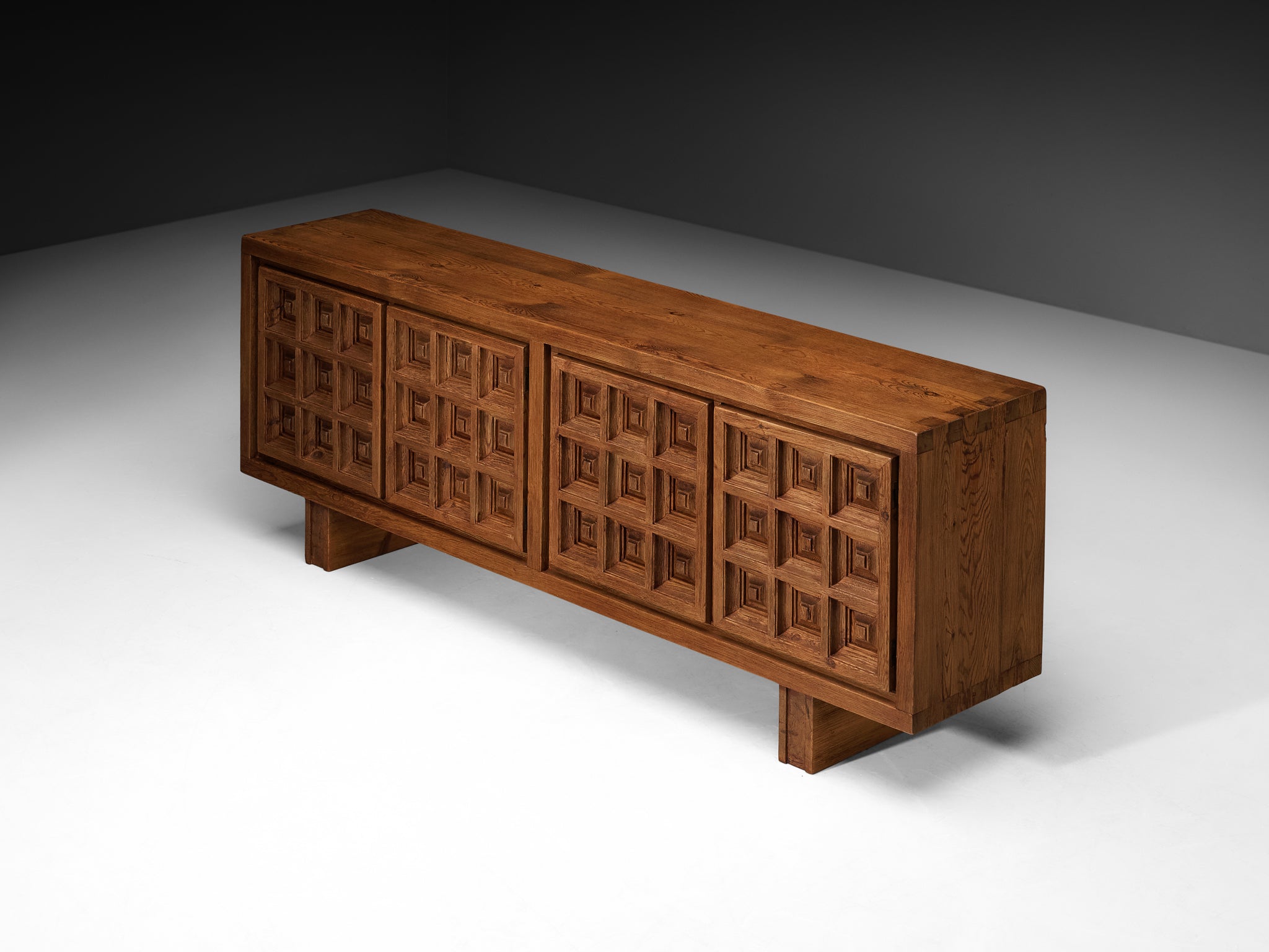 Biosca Spanish Brutalist Sideboard in Stained Pine
