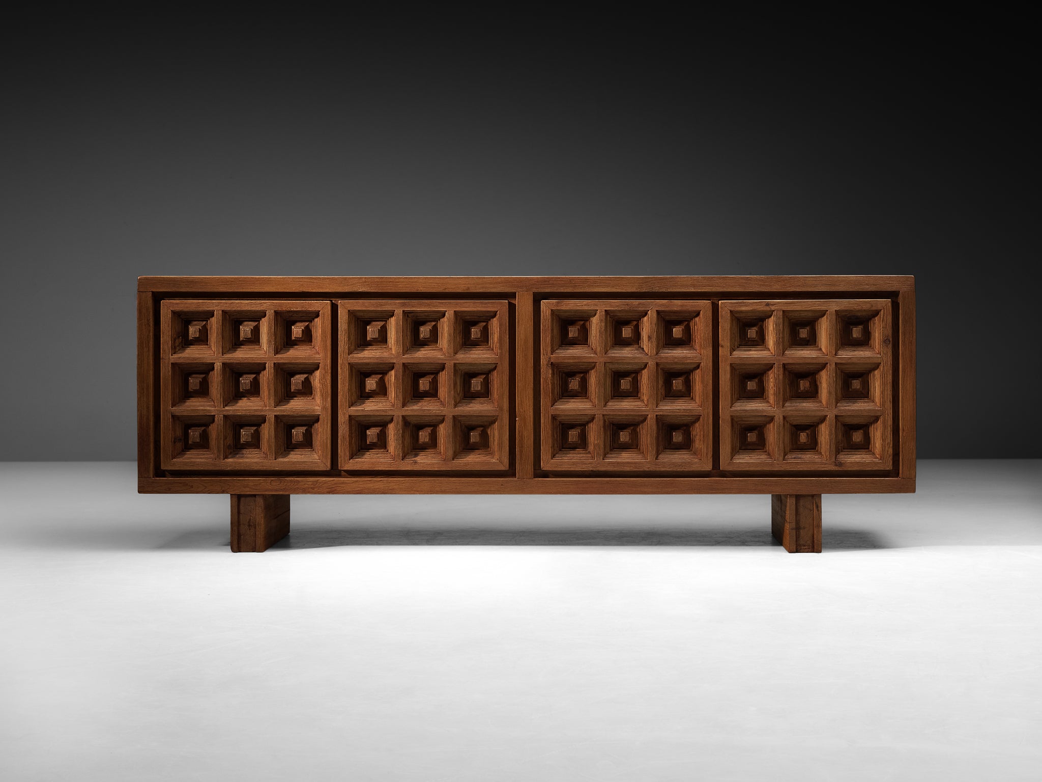 Biosca Spanish Brutalist Sideboard in Stained Pine