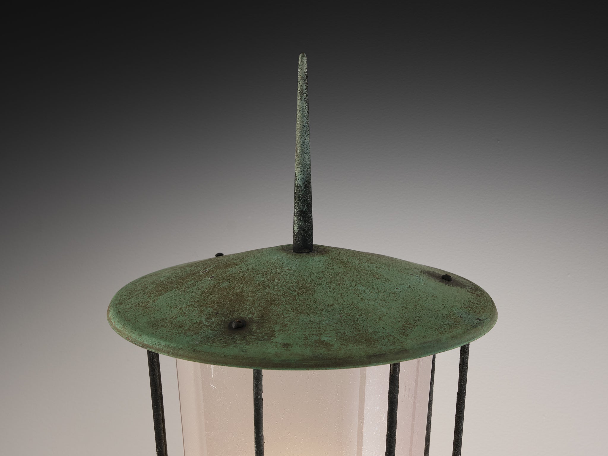 Hans Bergström for Ateljé Lyktan 'Knight' Wall Light in Copper and Blown Glass Lighting Morentz