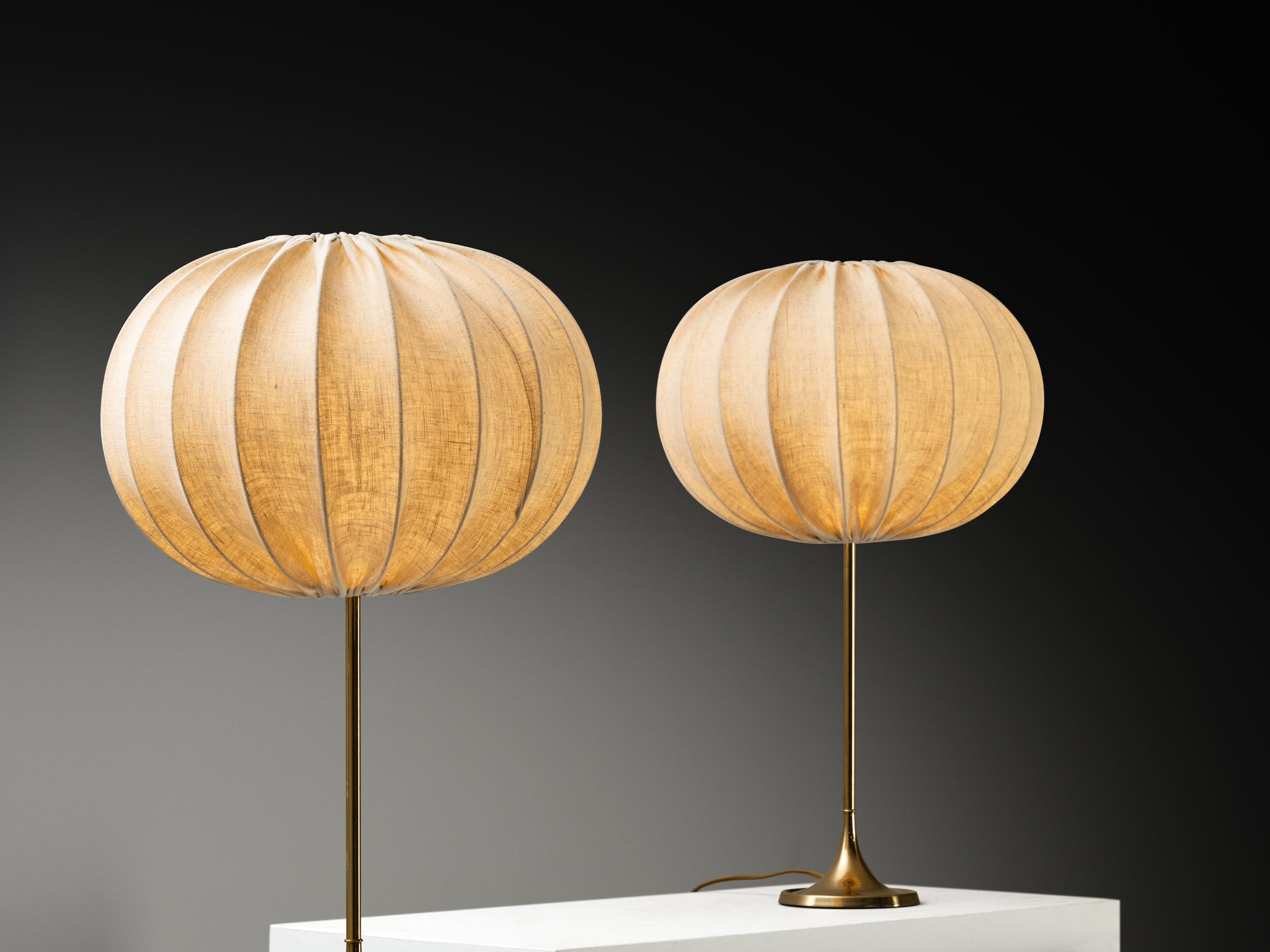 Bergboms Pair of Large 'B-017' Table Lamps in Brass Lighting Morentz