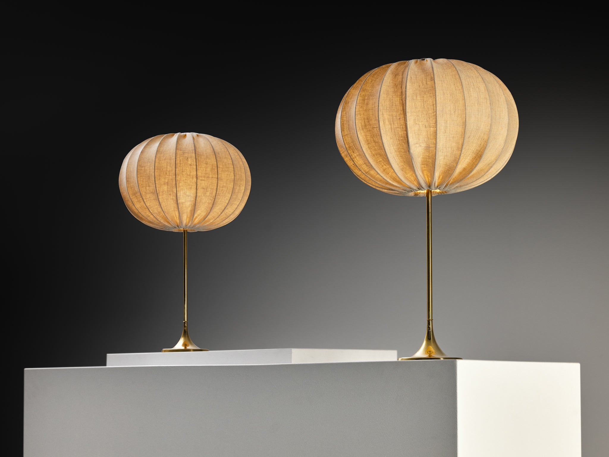 Bergboms Pair of Large 'B-017' Table Lamps in Brass Lighting Morentz