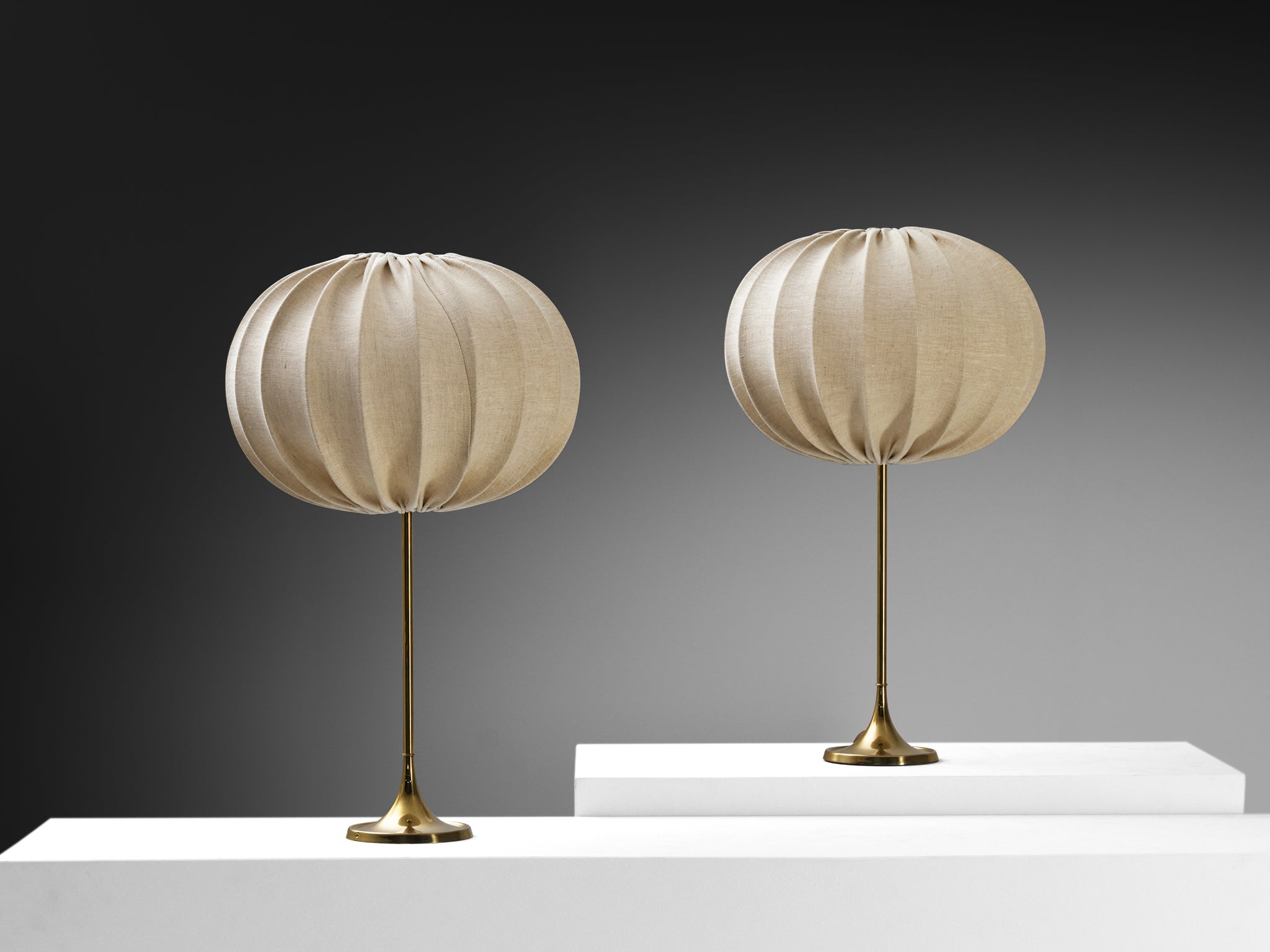 Bergboms Pair of Large 'B-017' Table Lamps in Brass Lighting Morentz