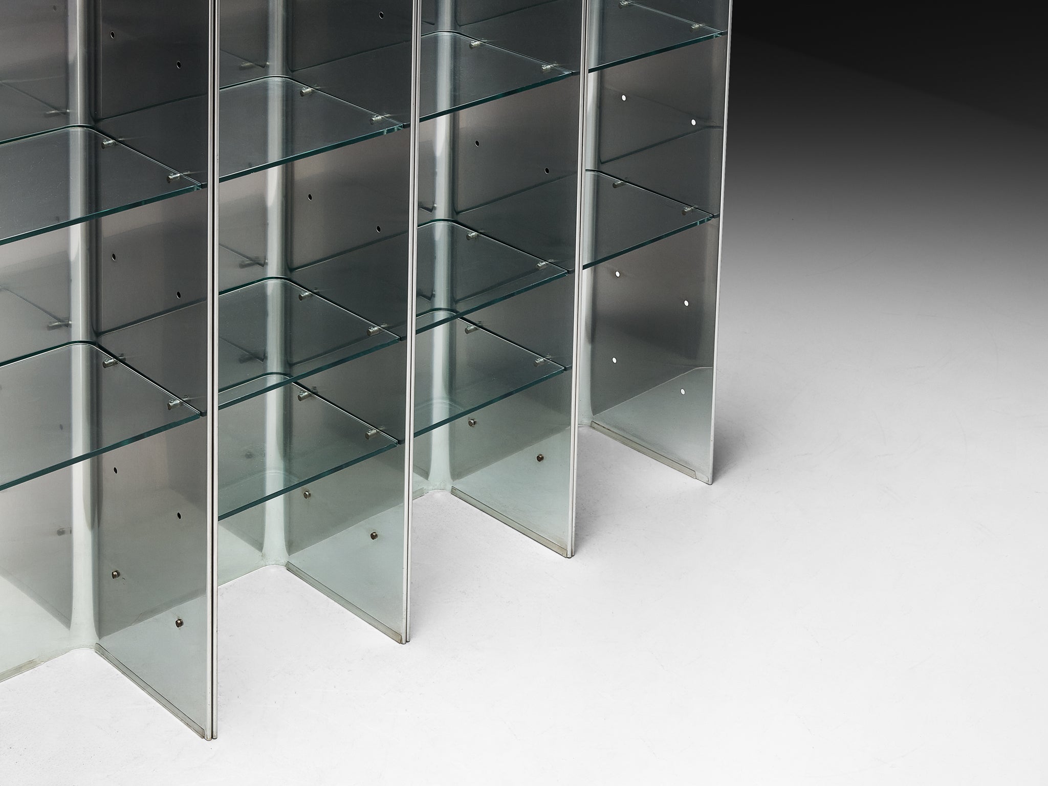 Carla Venosta and Guido Zimmerman for Arflex 'Valiant' Bookcase in Stainless Steel Case pieces and storage cabinets Morentz