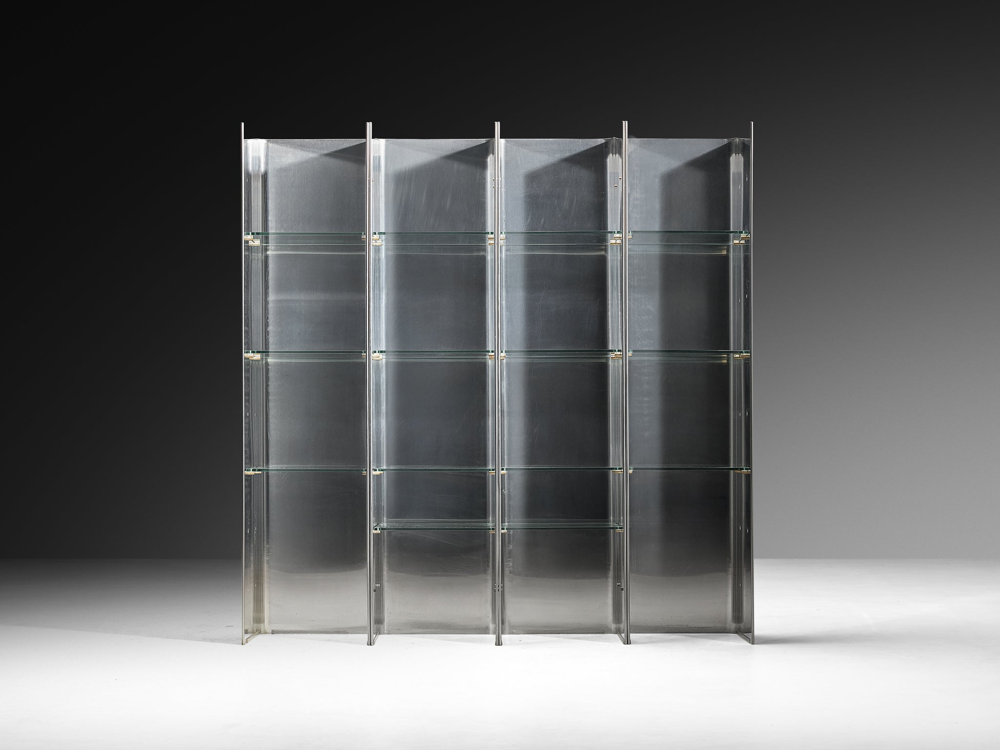 Carla Venosta and Guido Zimmerman for Arflex 'Valiant' Bookcase in Stainless Steel Case pieces and storage cabinets Morentz