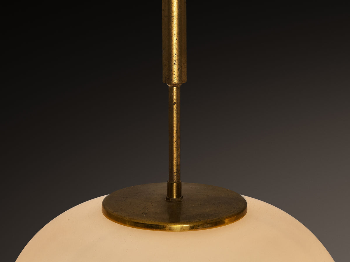Mid-Century Modern Italian Pendant Lamps in Brass and Glass Lighting Morentz