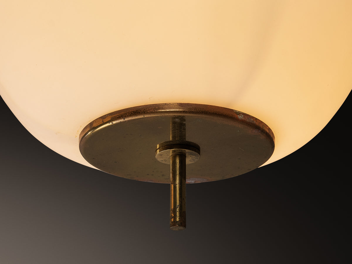 Mid-Century Modern Italian Pendant Lamps in Brass and Glass Lighting Morentz