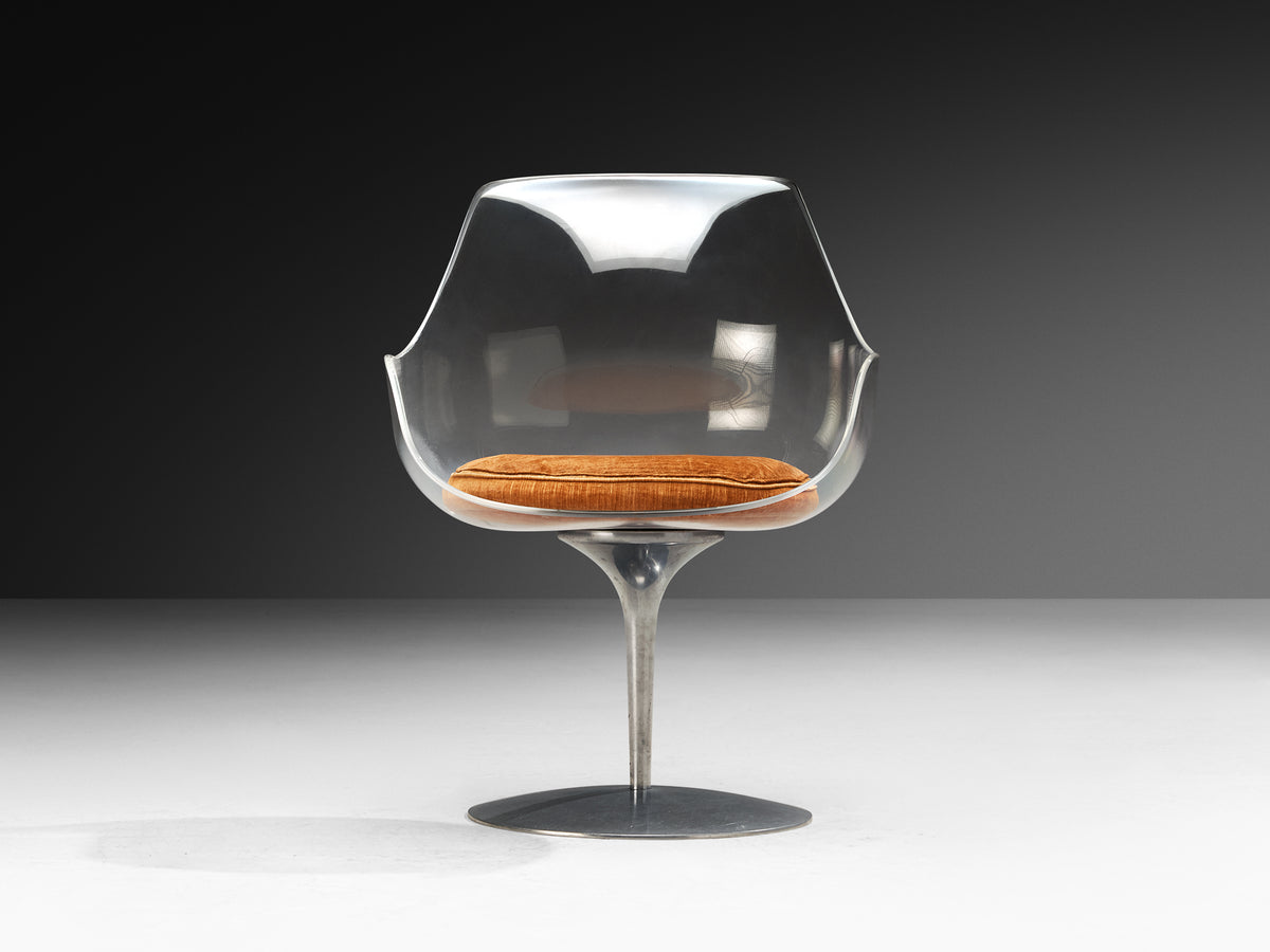 Erwine & Estelle Laverne for Formes Nouvelles 'Champagne' Swivel Chair in Acrylic Seating Morentz