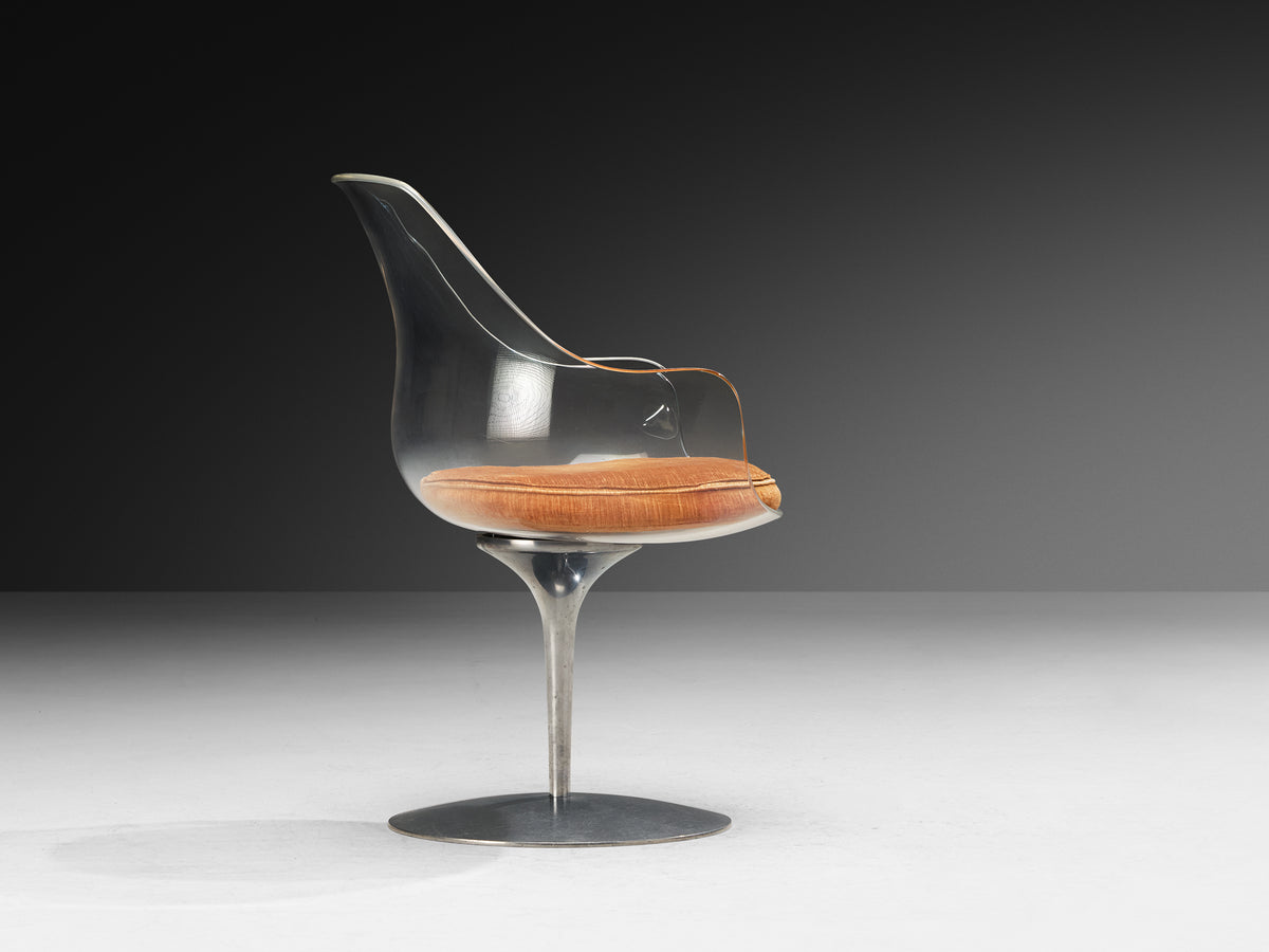 Erwine & Estelle Laverne for Formes Nouvelles 'Champagne' Swivel Chair in Acrylic Seating Morentz