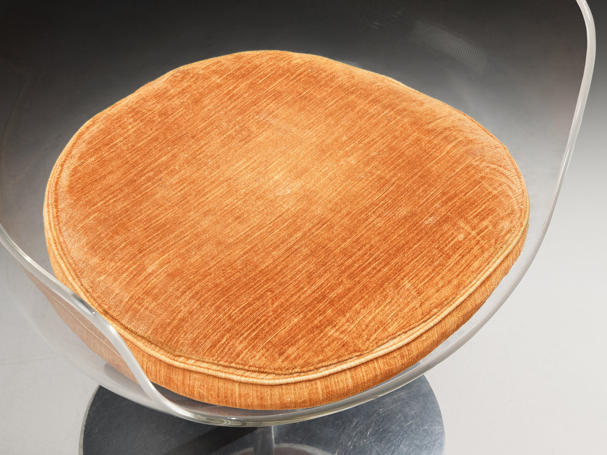 Erwine & Estelle Laverne for Formes Nouvelles 'Champagne' Swivel Chair in Acrylic Seating Morentz