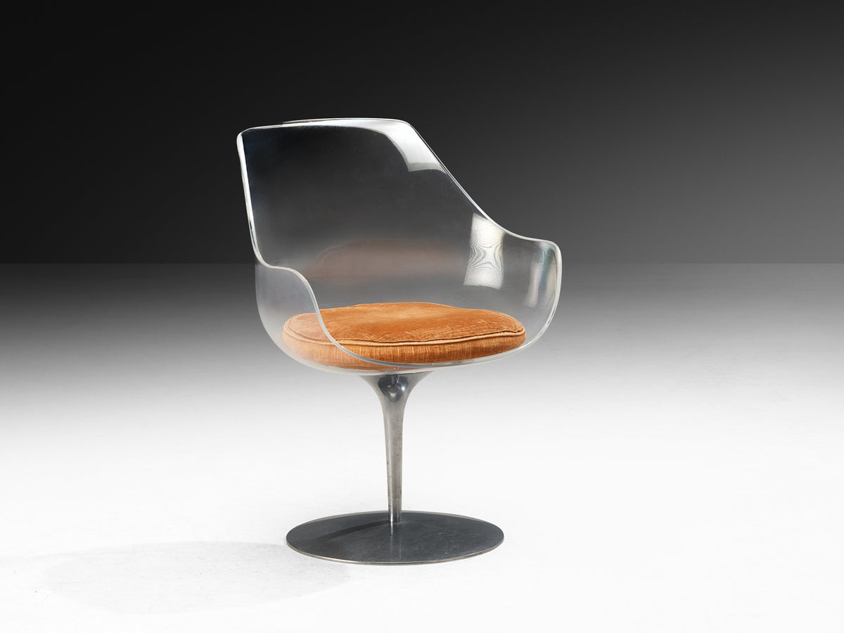Erwine & Estelle Laverne for Formes Nouvelles 'Champagne' Swivel Chair in Acrylic Seating Morentz