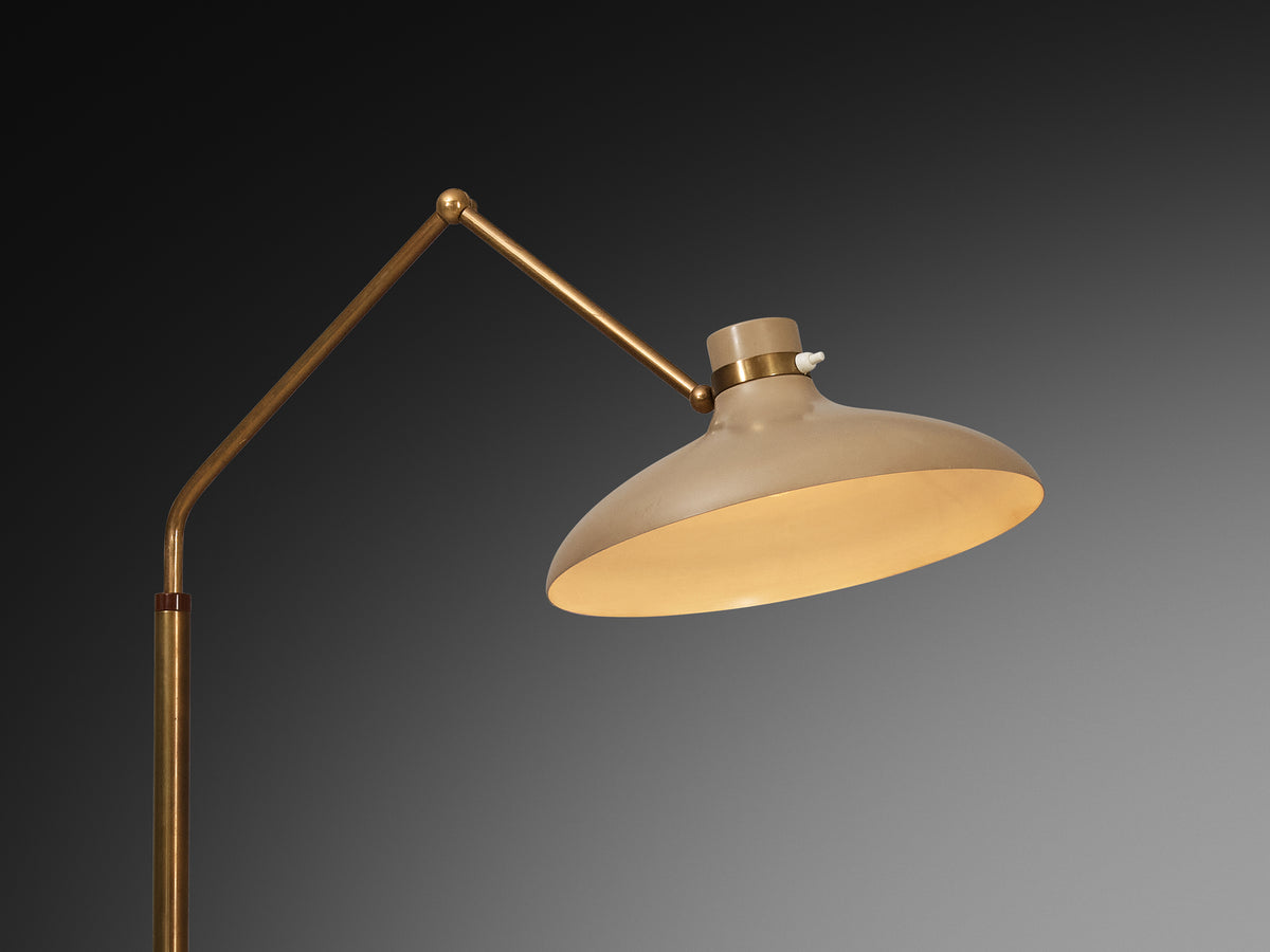 Gio Ponti for Fontana Arte ‘Parco dei Principi’ Floor Lamp with Beige Shade Lighting Morentz