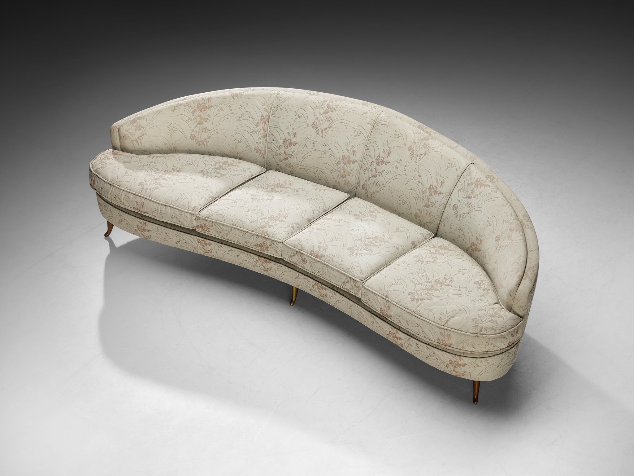 Mid-Century Modern Italian Isa Bergamo Curved Sofa 1950s