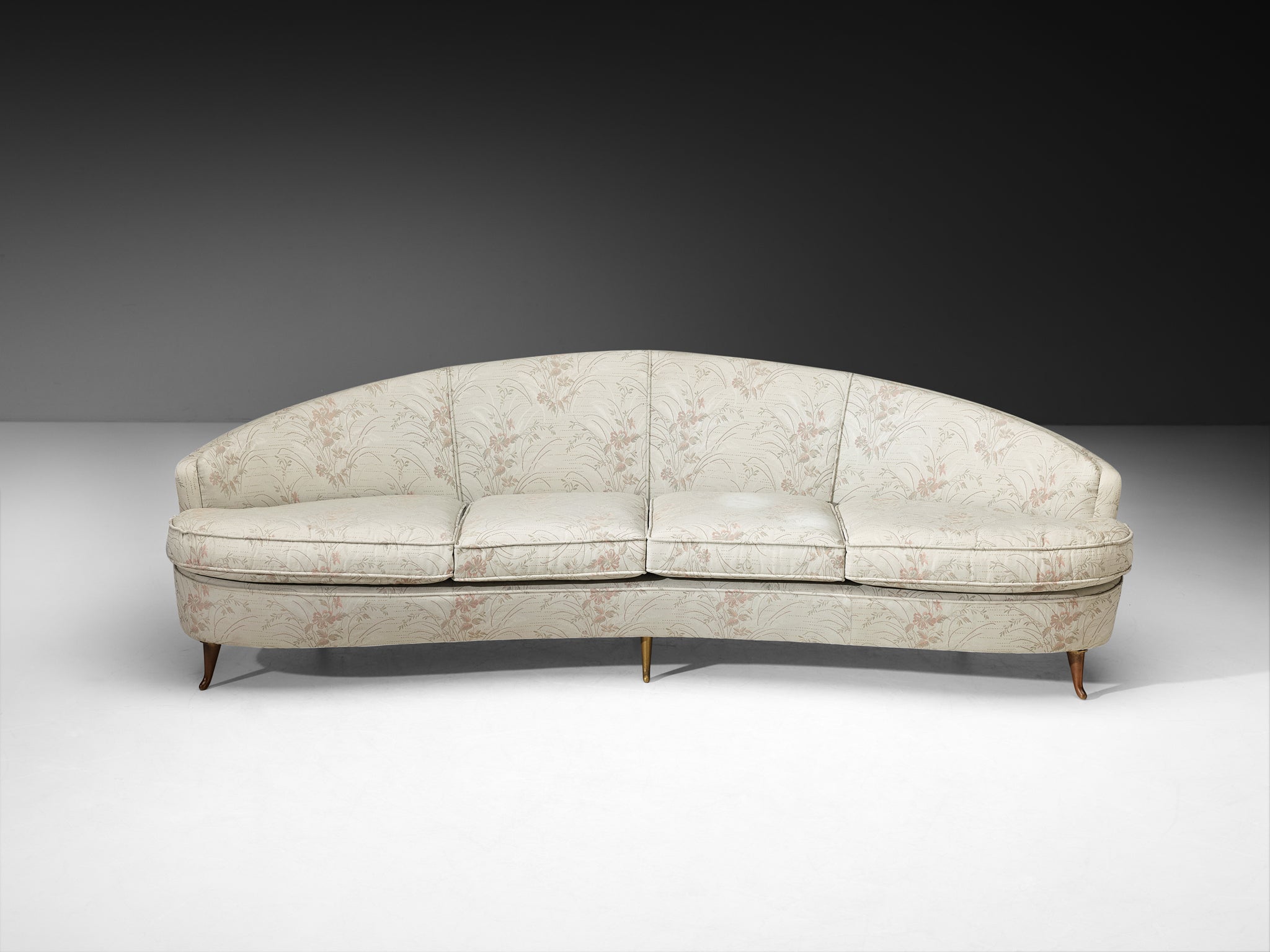 Mid-Century Modern Italian Isa Bergamo Curved Sofa 1950s
