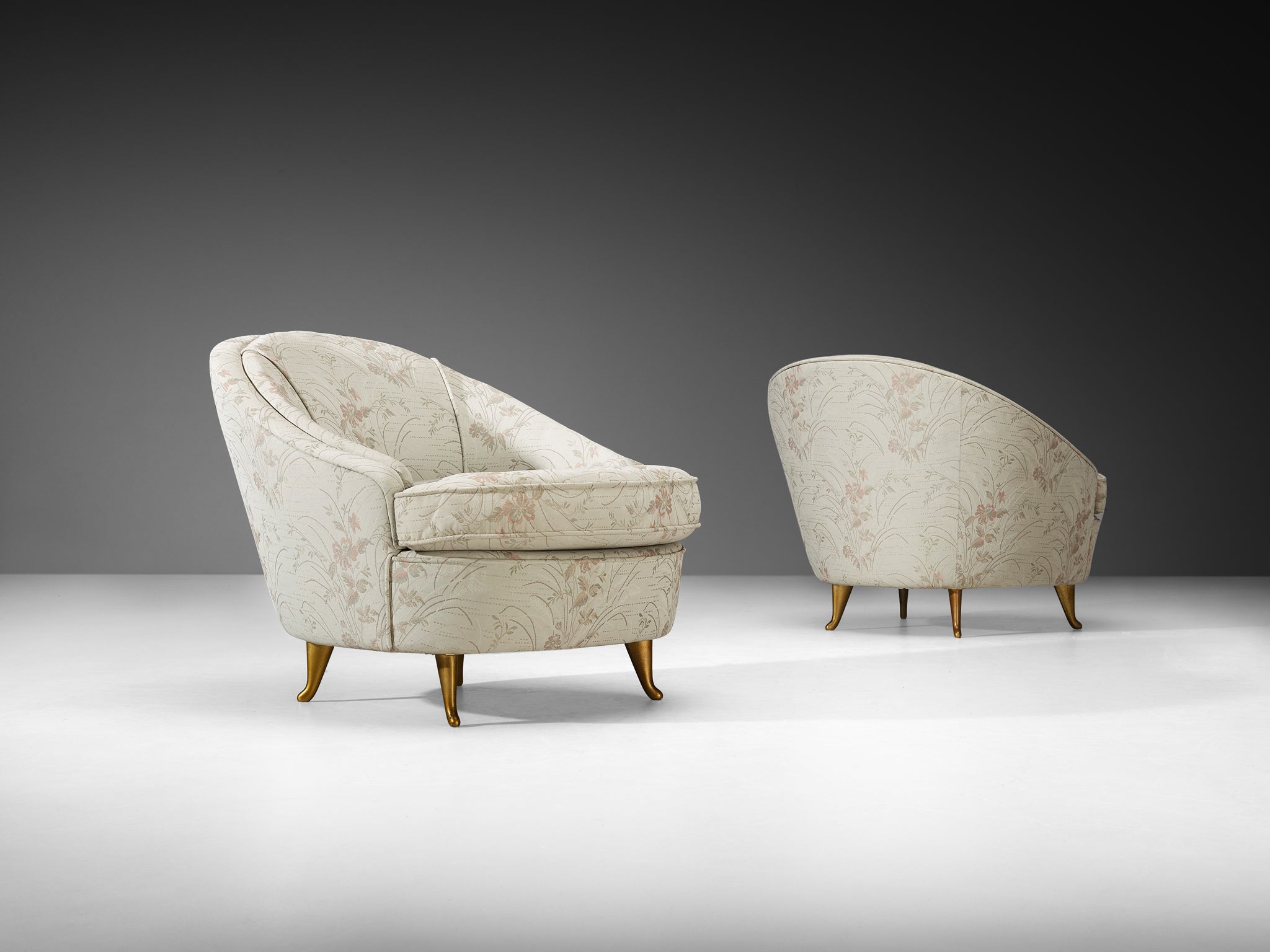 Mid-Century Modern Italian Isa Bergamo Pair of Lounge Chairs 1950s Seating Morentz