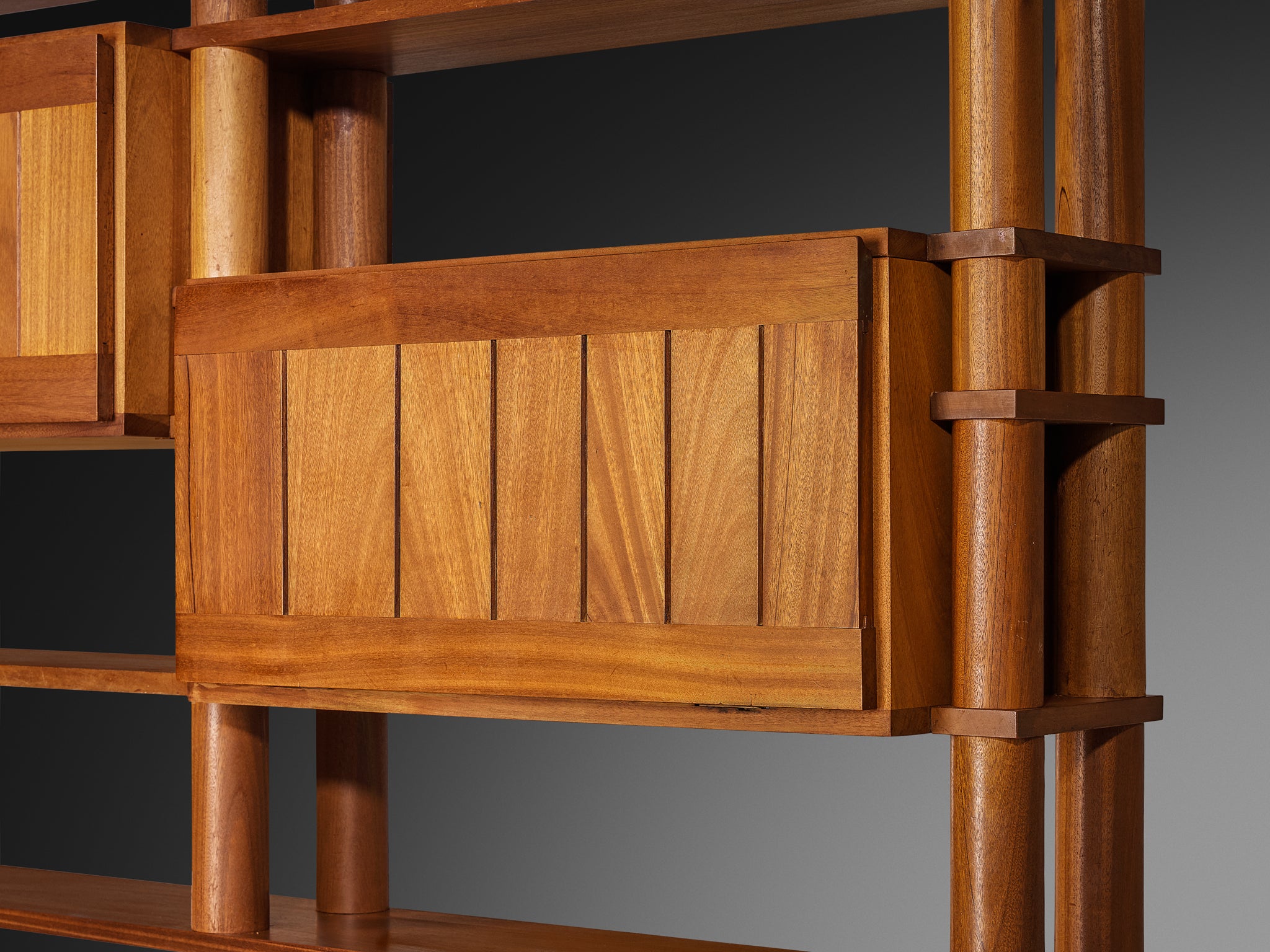 Large French Modular Room Divider in Mahogany 1970s Case pieces and storage cabinets Morentz