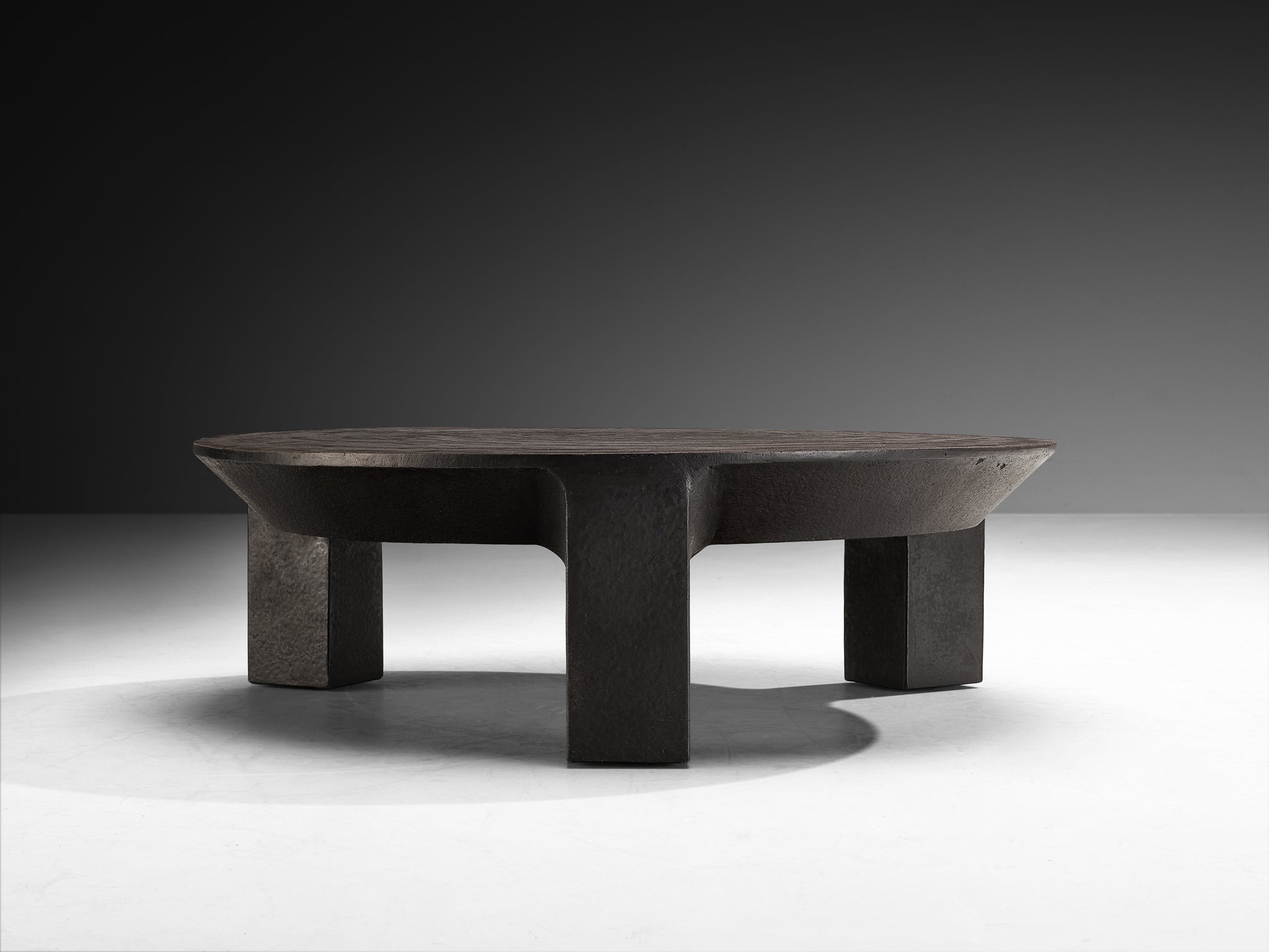 Brutalist Coffee Table in Stone-Look Resin with Organic Relief Top Tables Morentz