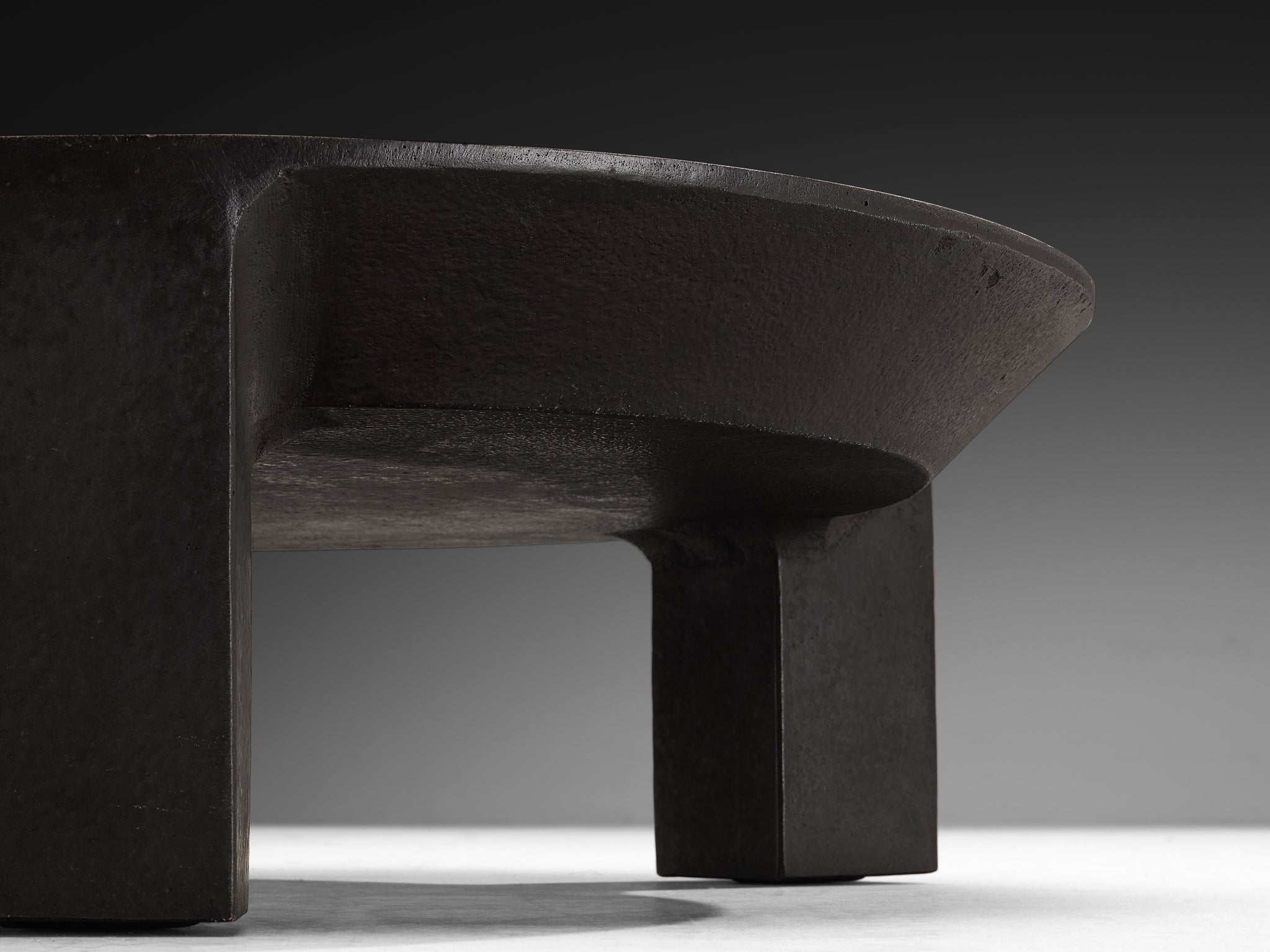 Brutalist Coffee Table in Stone-Look Resin with Organic Relief Top Tables Morentz