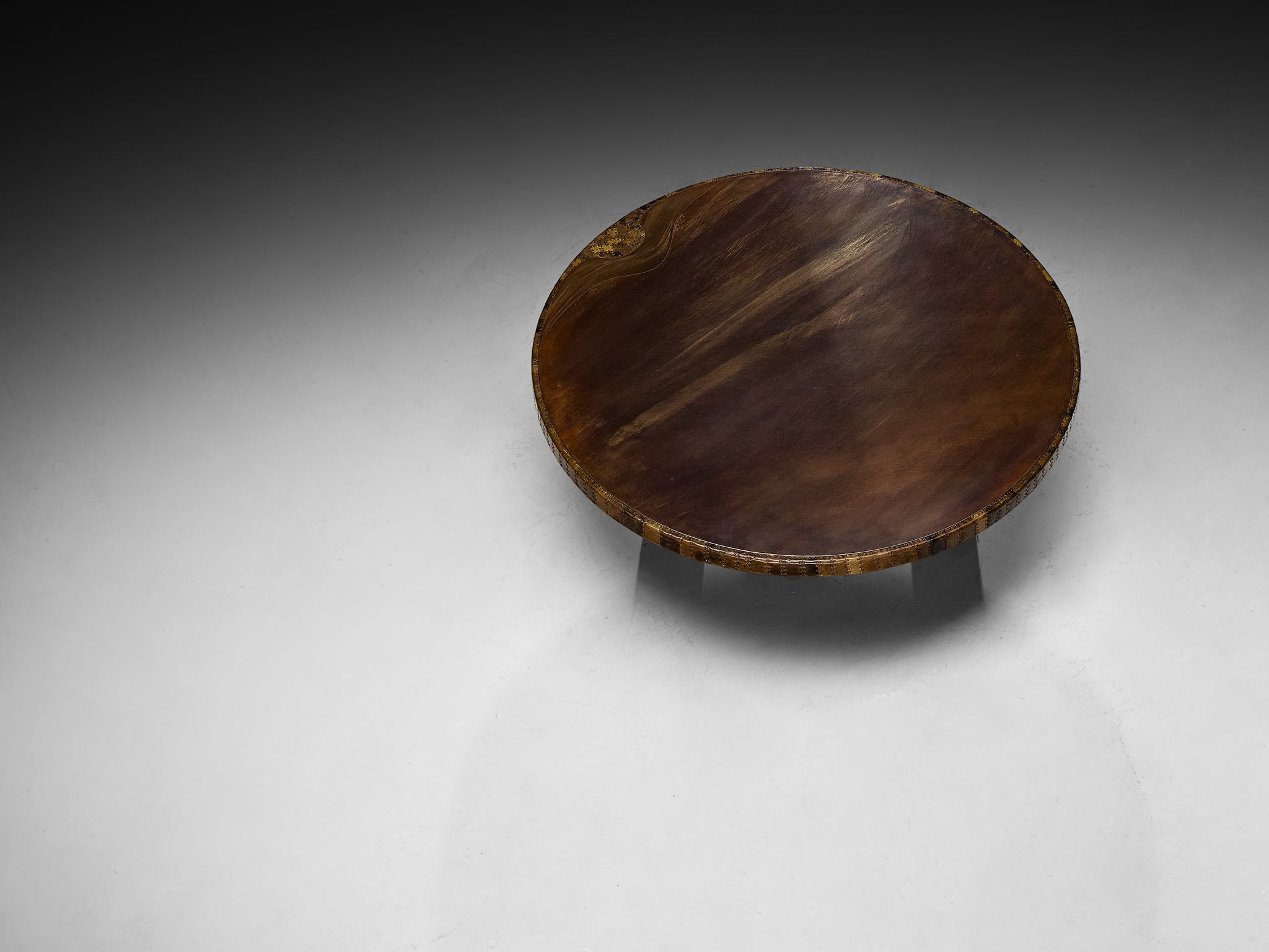 Exceptionally Rare Christian Krekels Coffee Table in Artisanal Brass Patchwork
