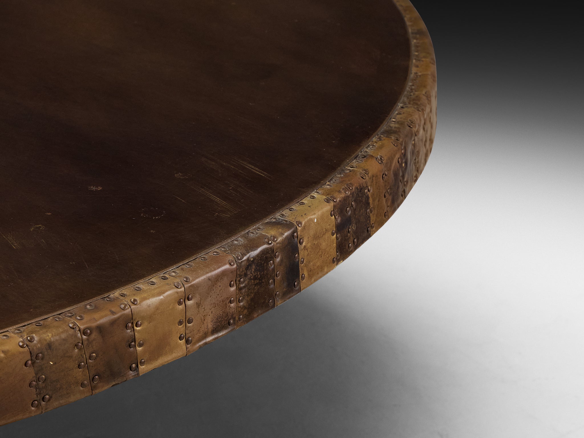 Exceptionally Rare Christian Krekels Coffee Table in Artisanal Brass Patchwork