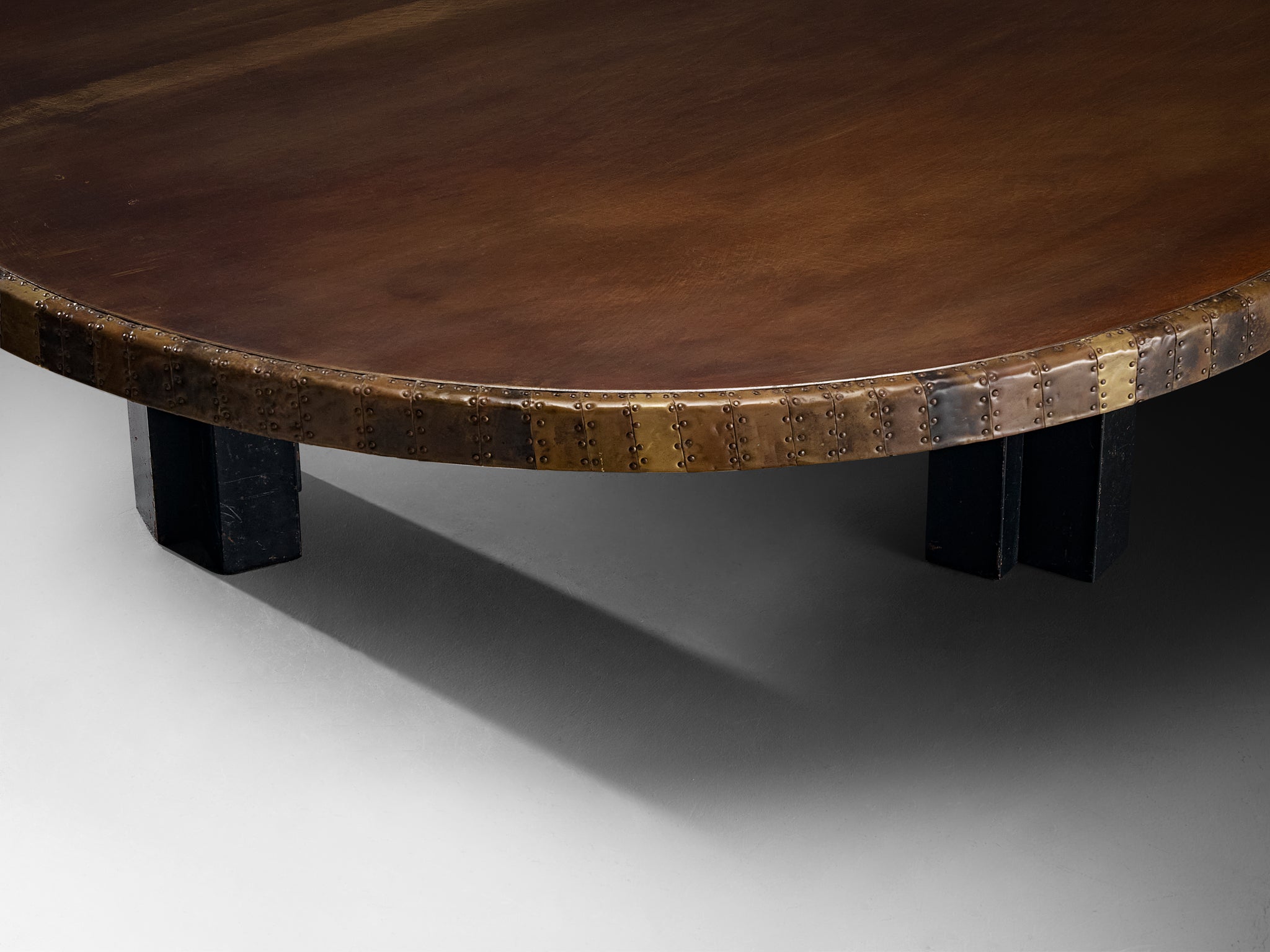 Exceptionally Rare Christian Krekels Coffee Table in Artisanal Brass Patchwork