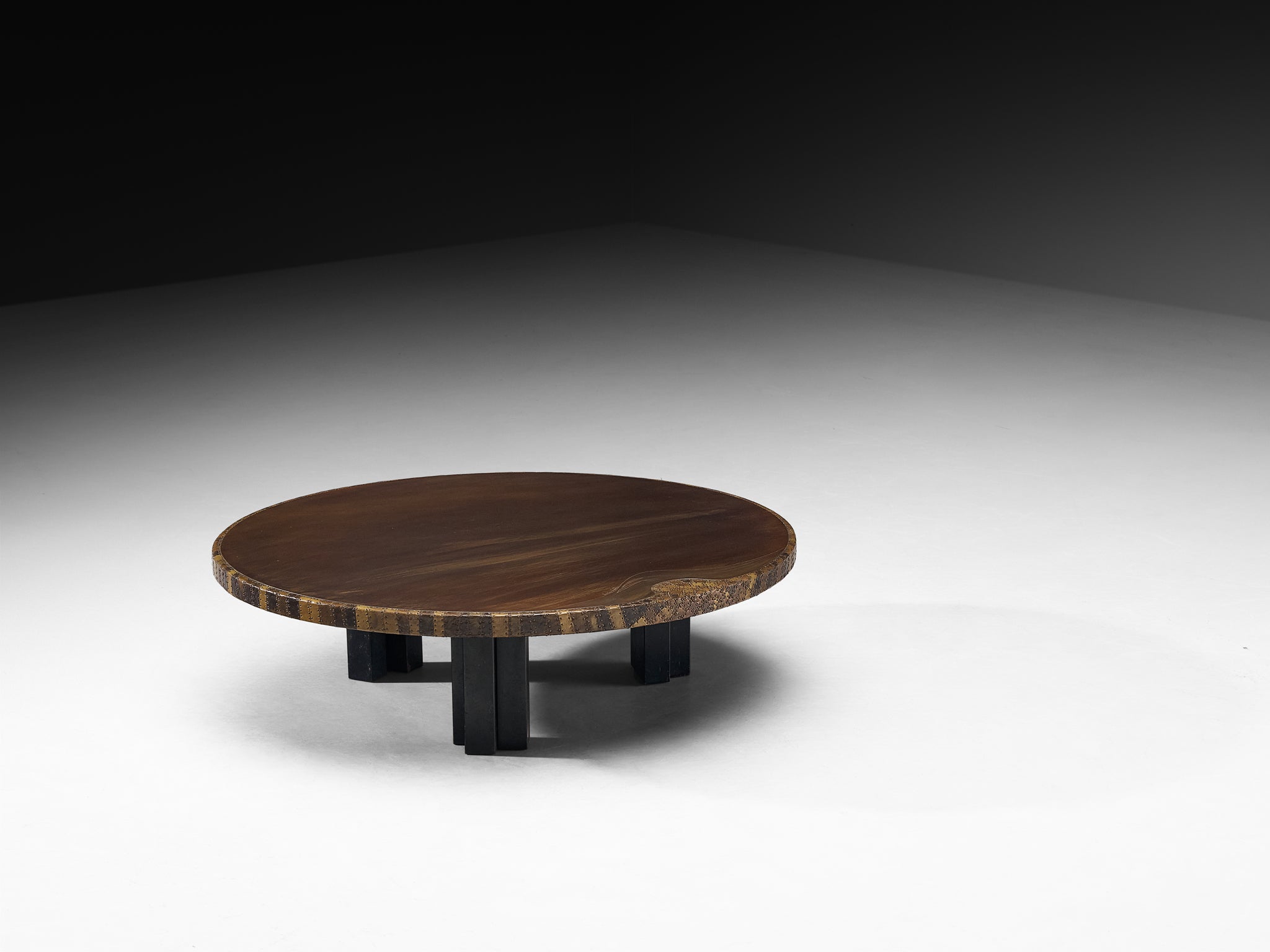 Exceptionally Rare Christian Krekels Coffee Table in Artisanal Brass Patchwork