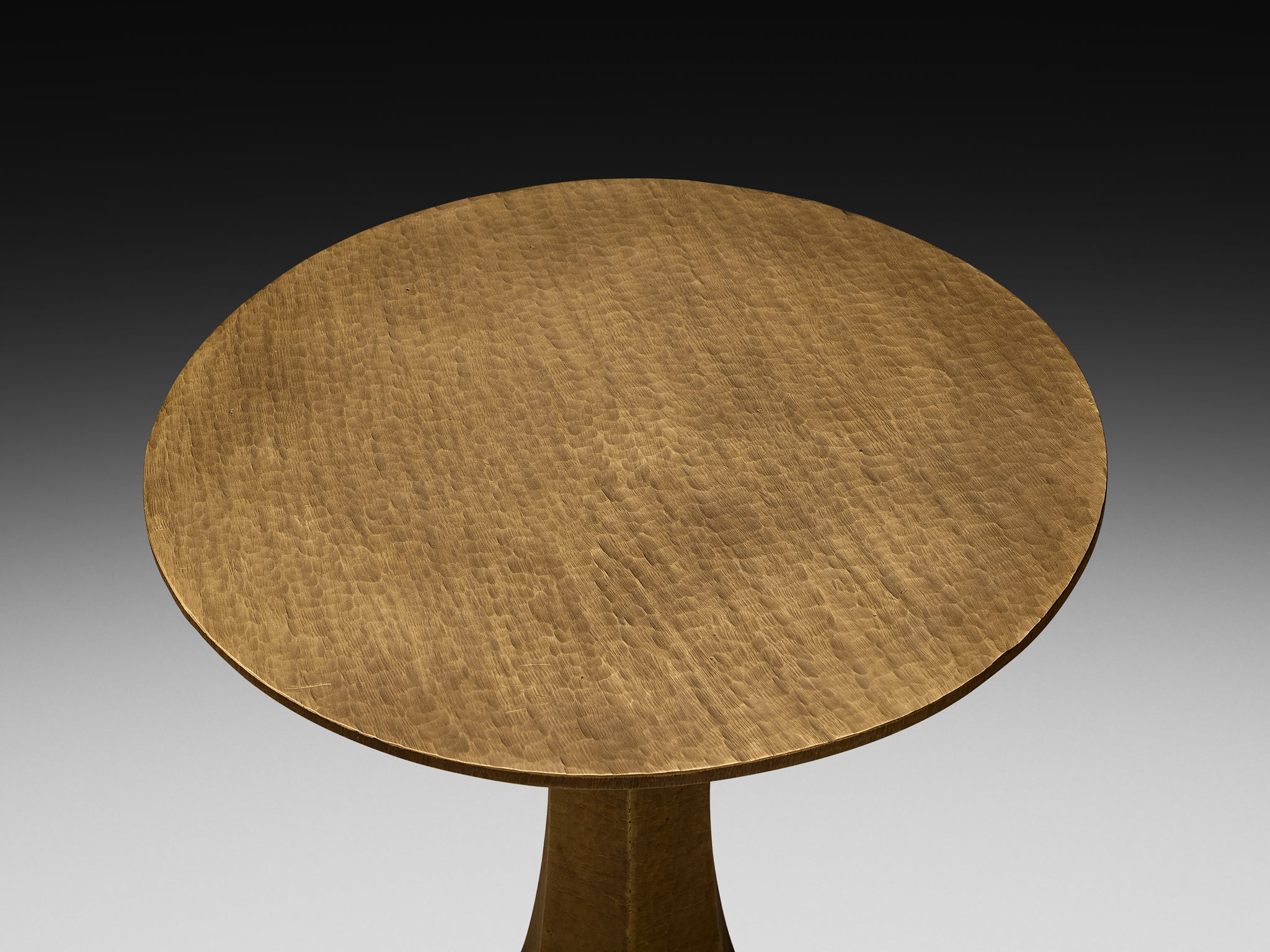 Rare Luciano Frigerio Side Table in Hammered Brass