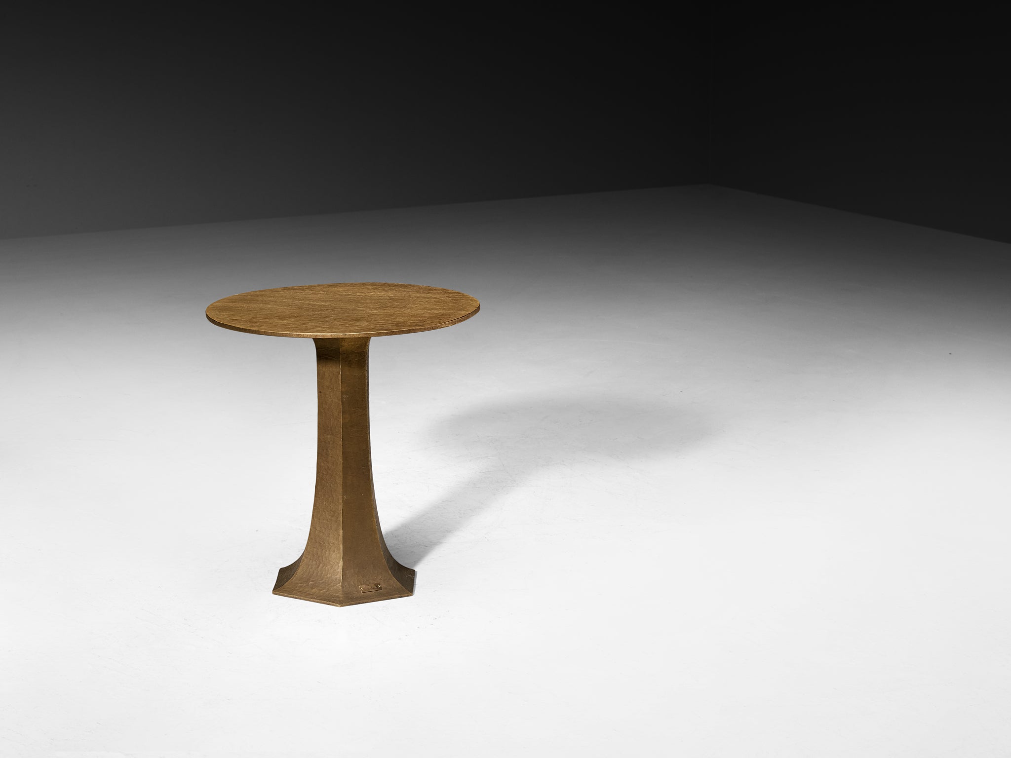 Rare Luciano Frigerio Side Table in Hammered Brass