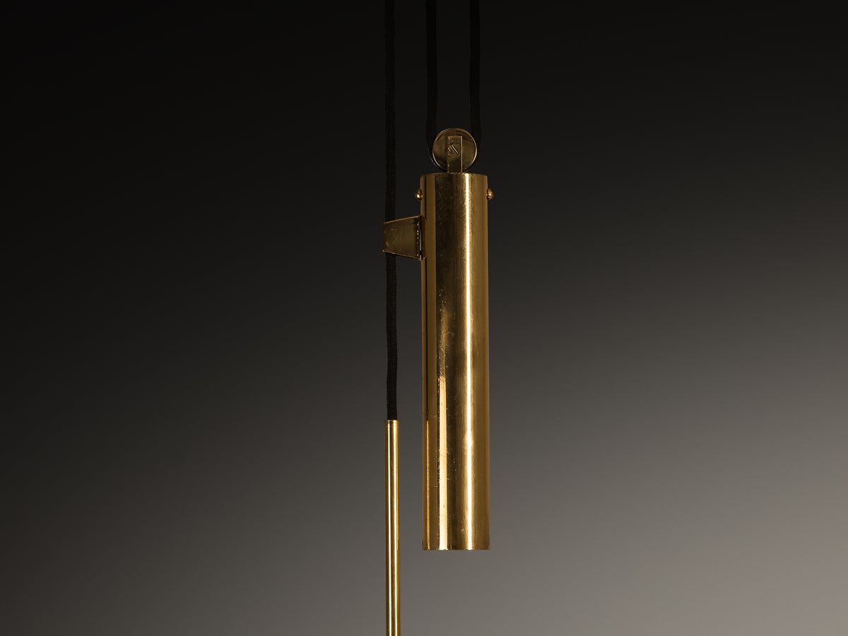 Gaetano Scolari for Stilnovo 'A5011' Pendant in Red Lacquered Metal and Brass