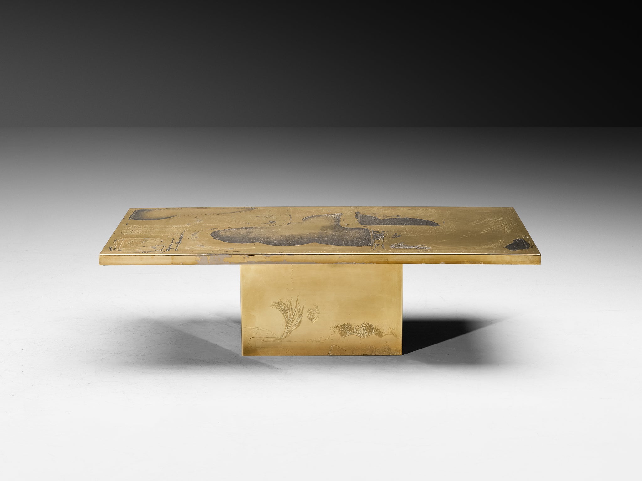 Unique Christian Heckscher Etched Brass Coffee Table Tables Morentz