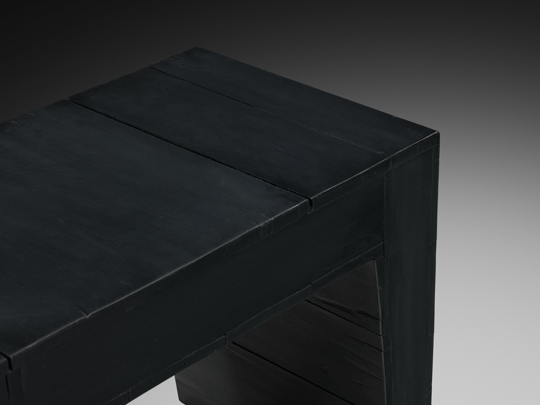 Jan de Jong Rare Custom Stool in Dark Green Lacquered Wood Seating Morentz