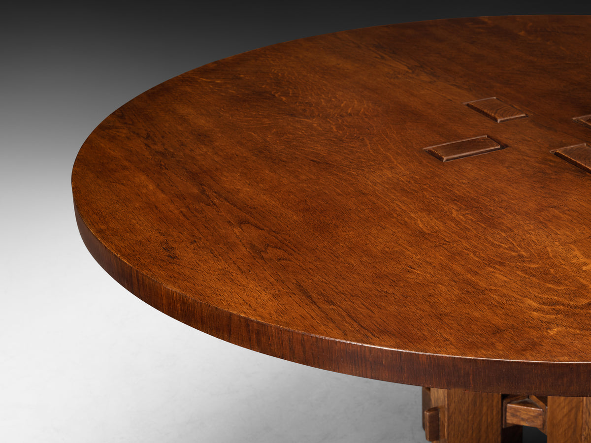 Giuseppe Rivadossi Round Dining Table in Oak 150cm/58.86in. Tables Morentz